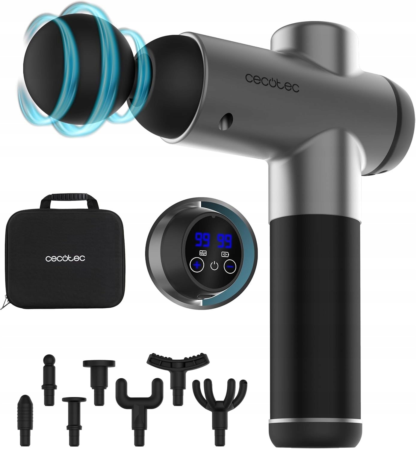 Cecotec Muscle Massage Gun with 8 Heads 99 Intensity Levels Medical device no