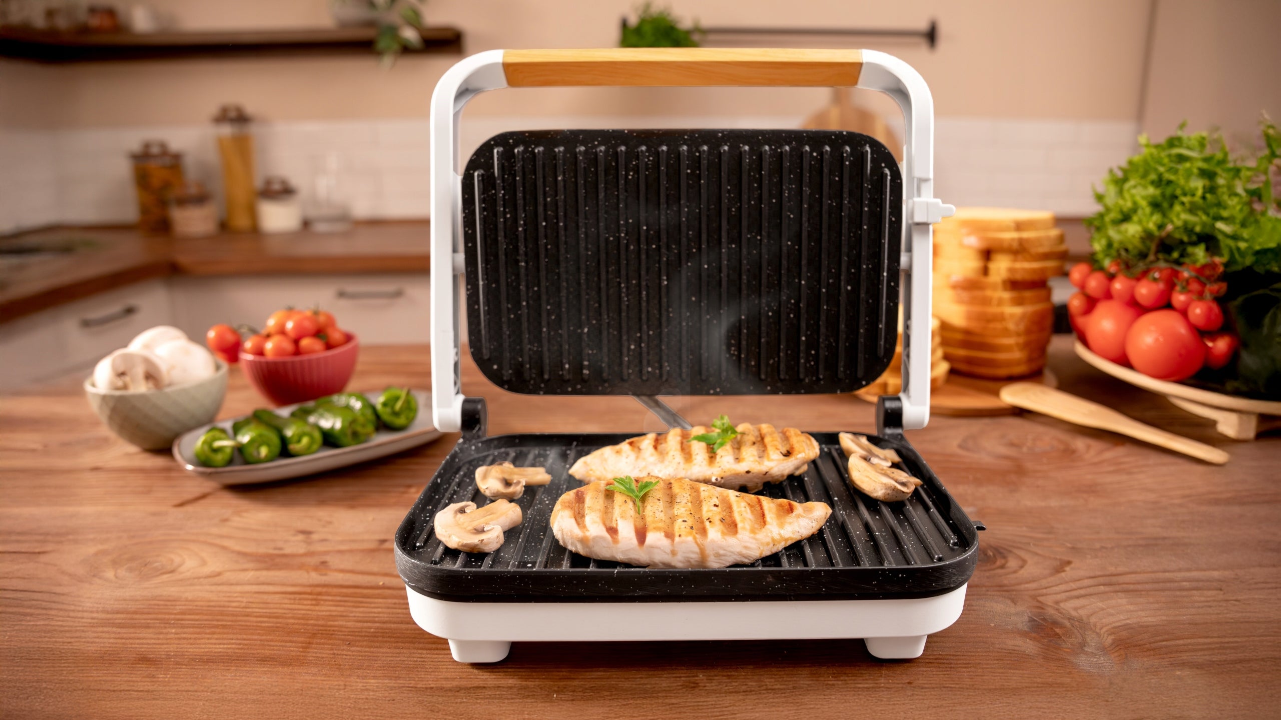 Cecotec Rock`nGrill 1200 Wood W Electric Grill Contact 1300W White Brand Cecotec