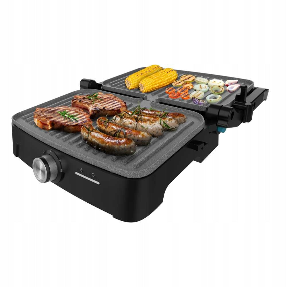 Cecotec Rock'nGrill 1500 Full Open Electric Grill Folding 1500W Silver Packaging status original