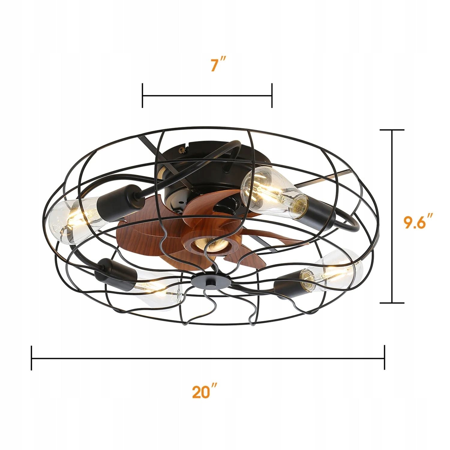 Ceiling Fan 20 Inch Remote Control Lamp Black Brand no brand