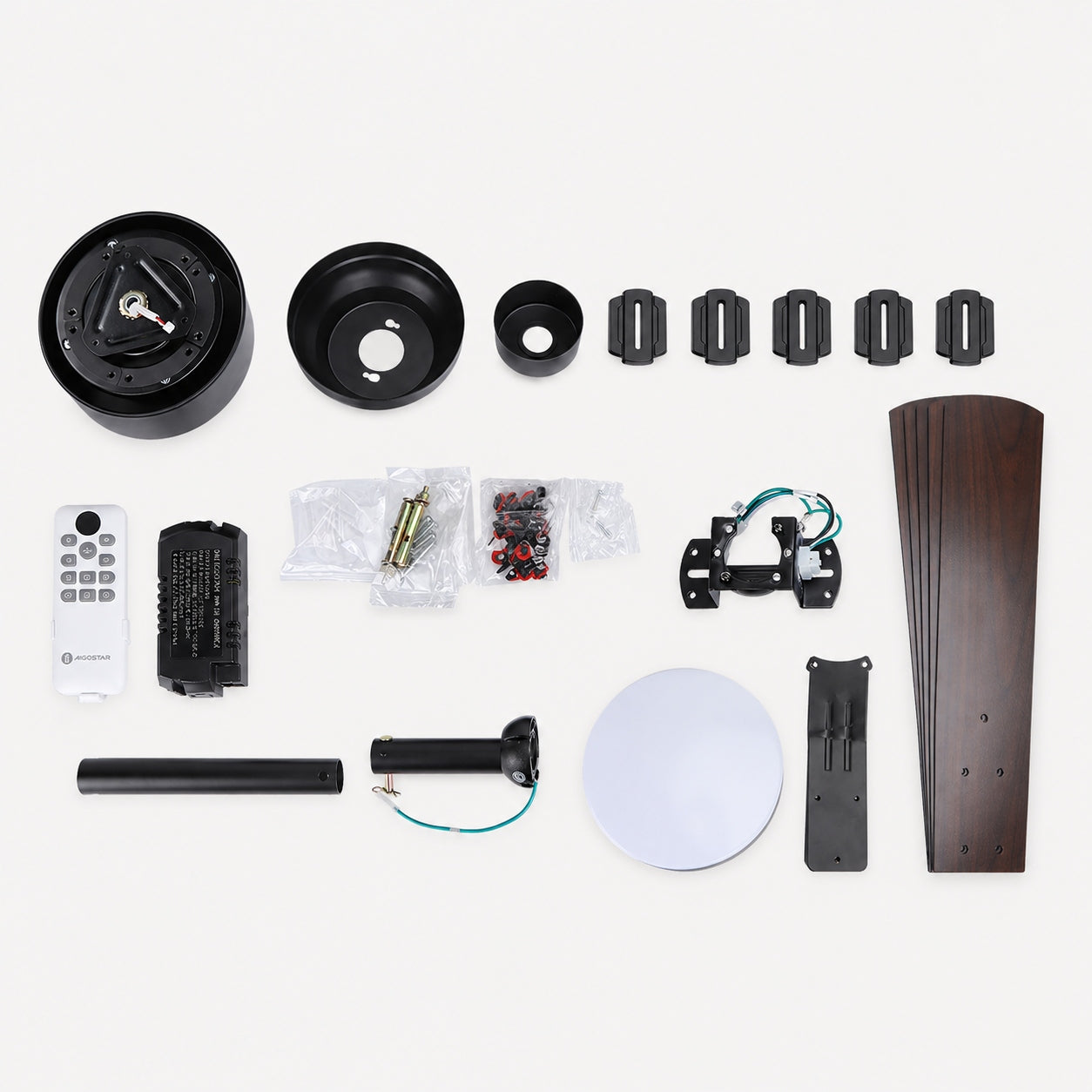 Ceiling Fan Aigostar Retro Quiet 5 Blades With Remote Control for LED 51W 6000K Functions timer