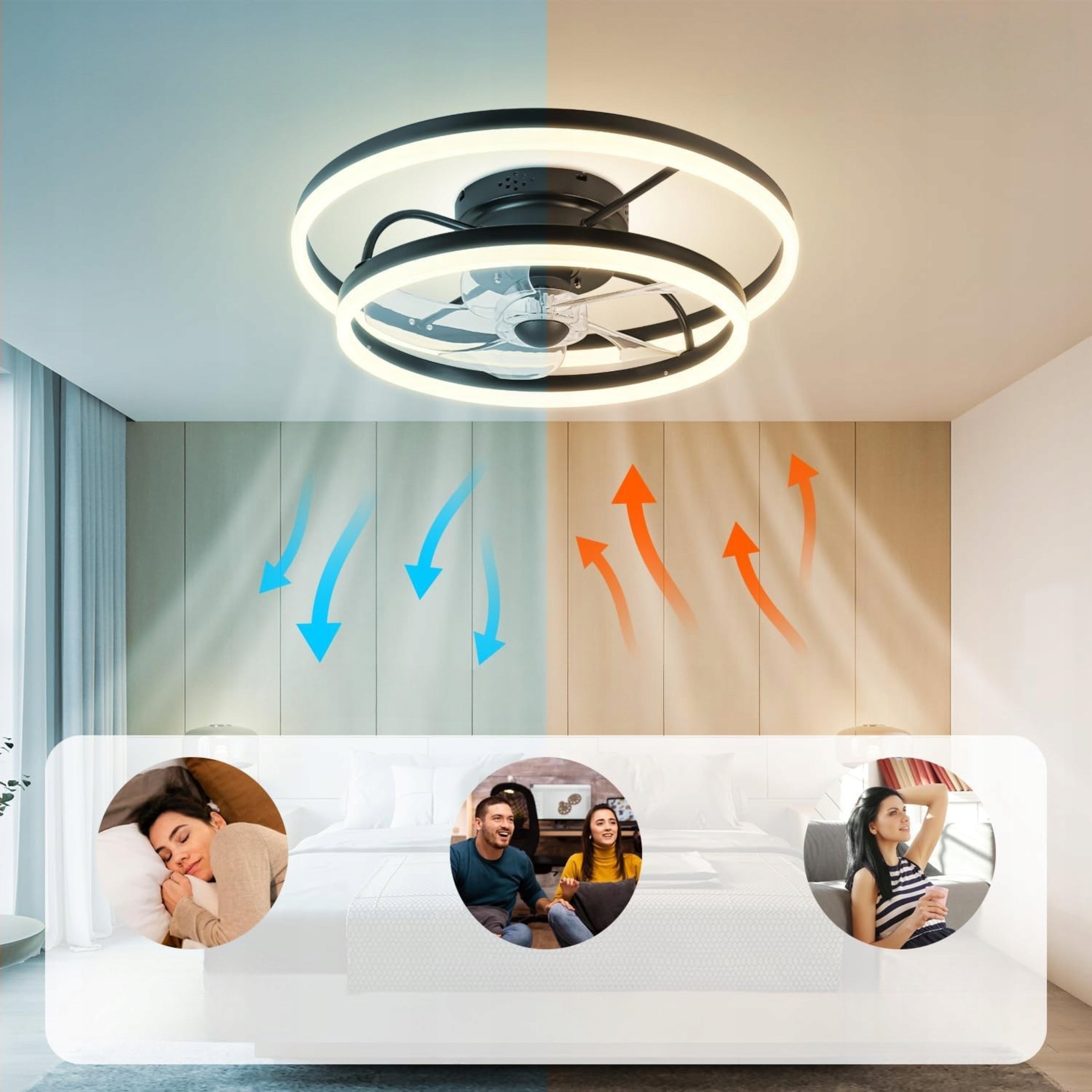 Ceiling Fan Chandelier Fan Modern LED Ceiling Lamp + Remote Control Functions oscillation