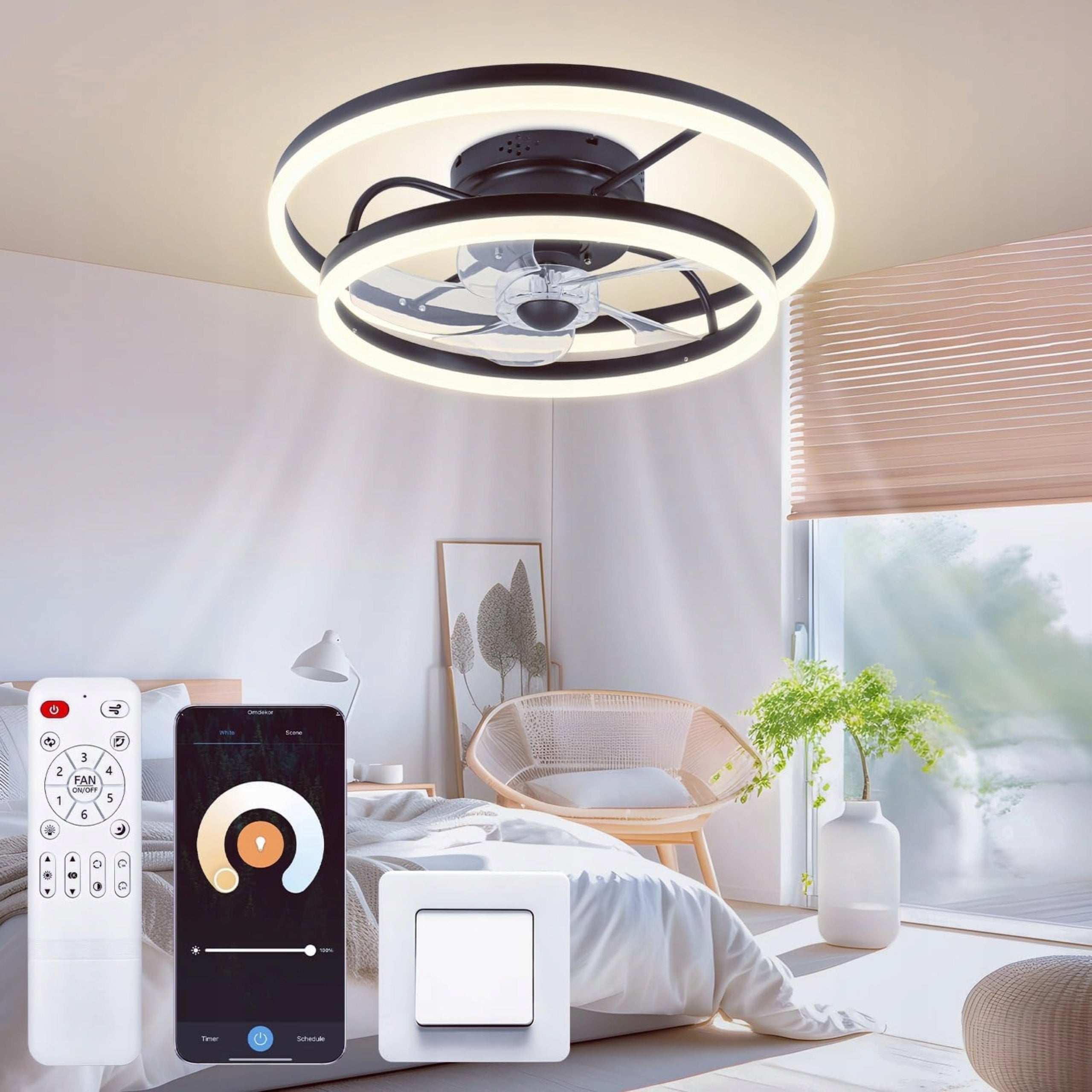 Ceiling Fan Chandelier Fan Modern LED Ceiling Lamp + Remote Control Packaging status original