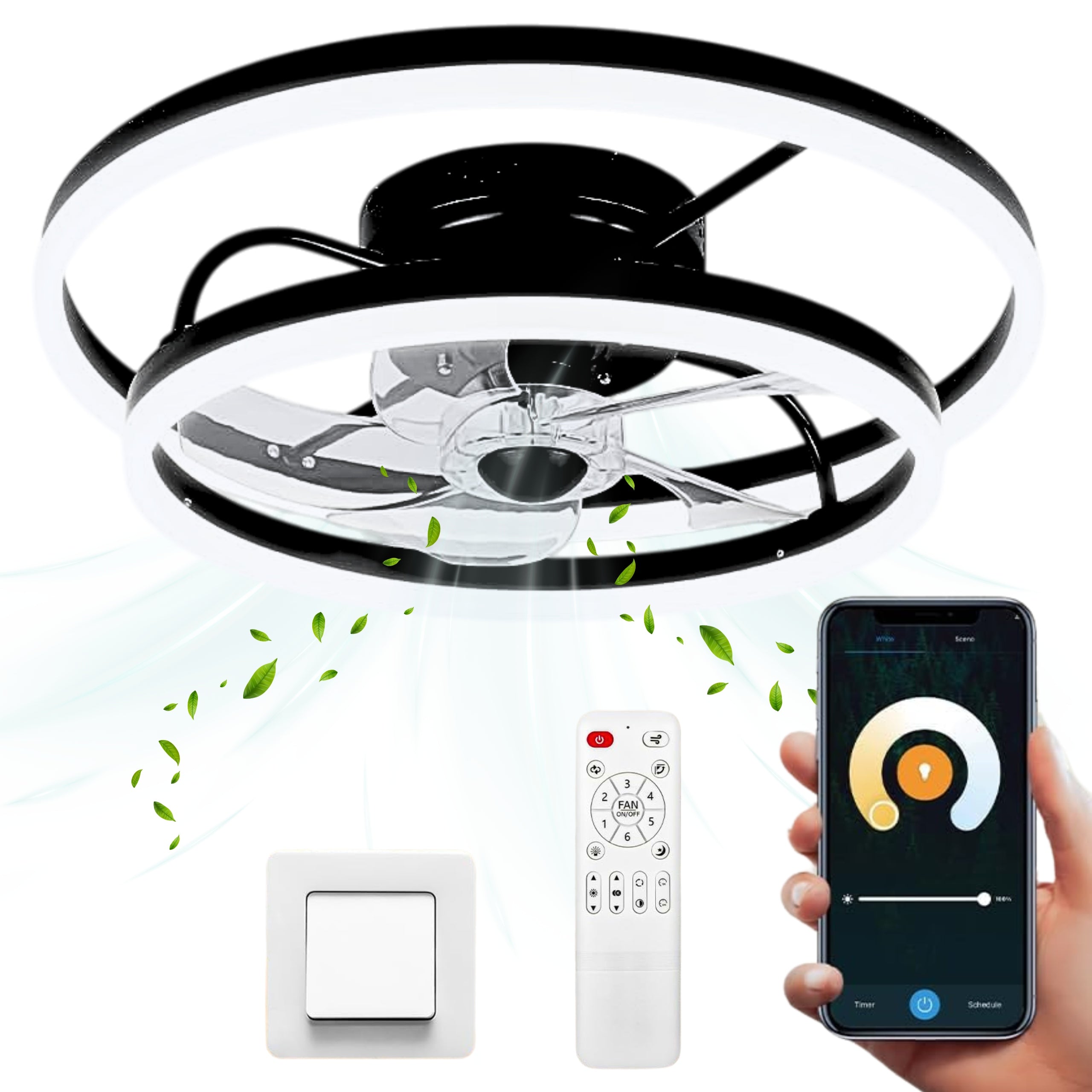 Ceiling Fan Chandelier Fan Modern LED Ceiling Lamp + Remote Control