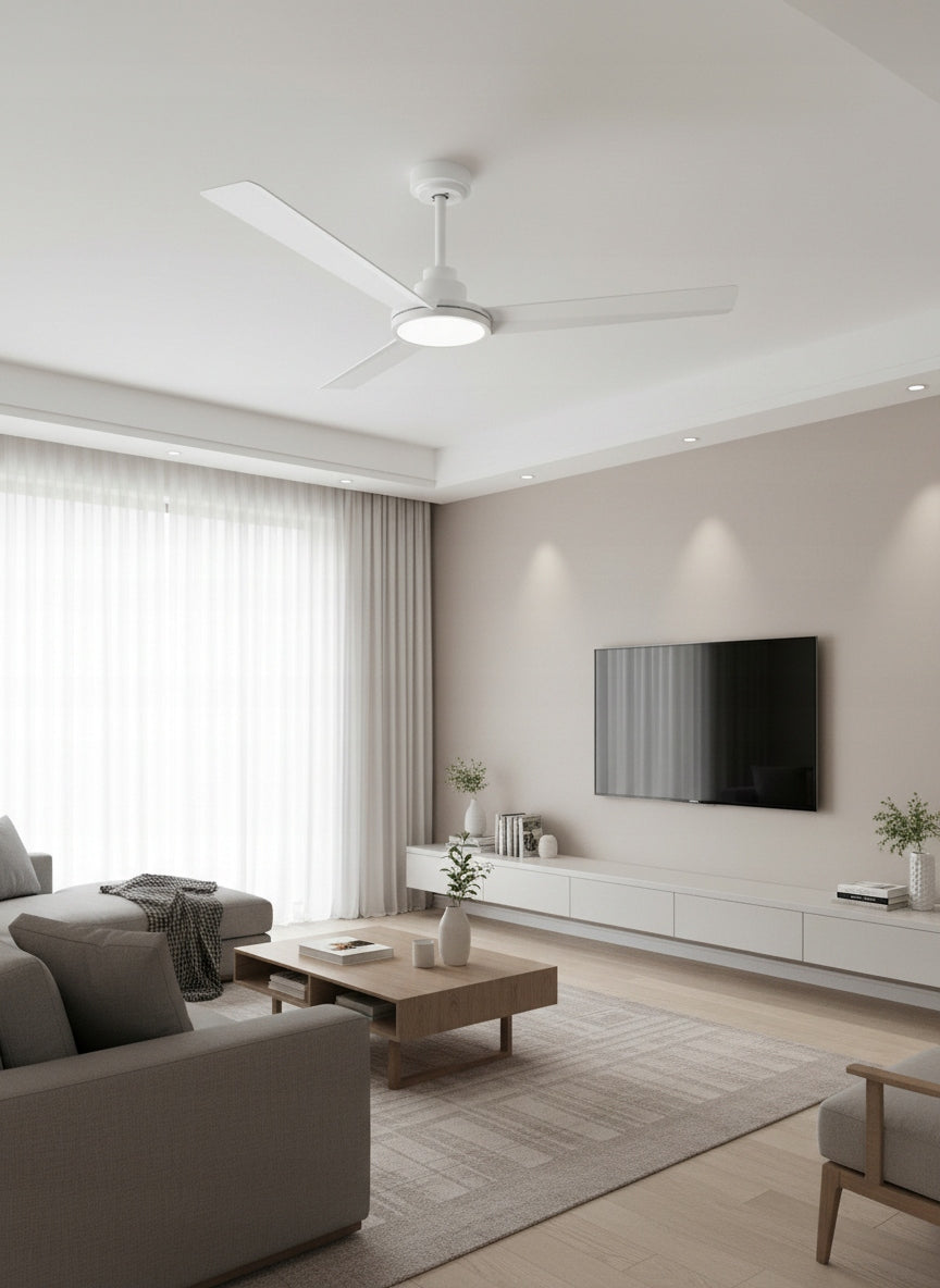 Ceiling Fan LUNARIS DC LED White - 132cm | Dimming Lamp Fan type ceiling