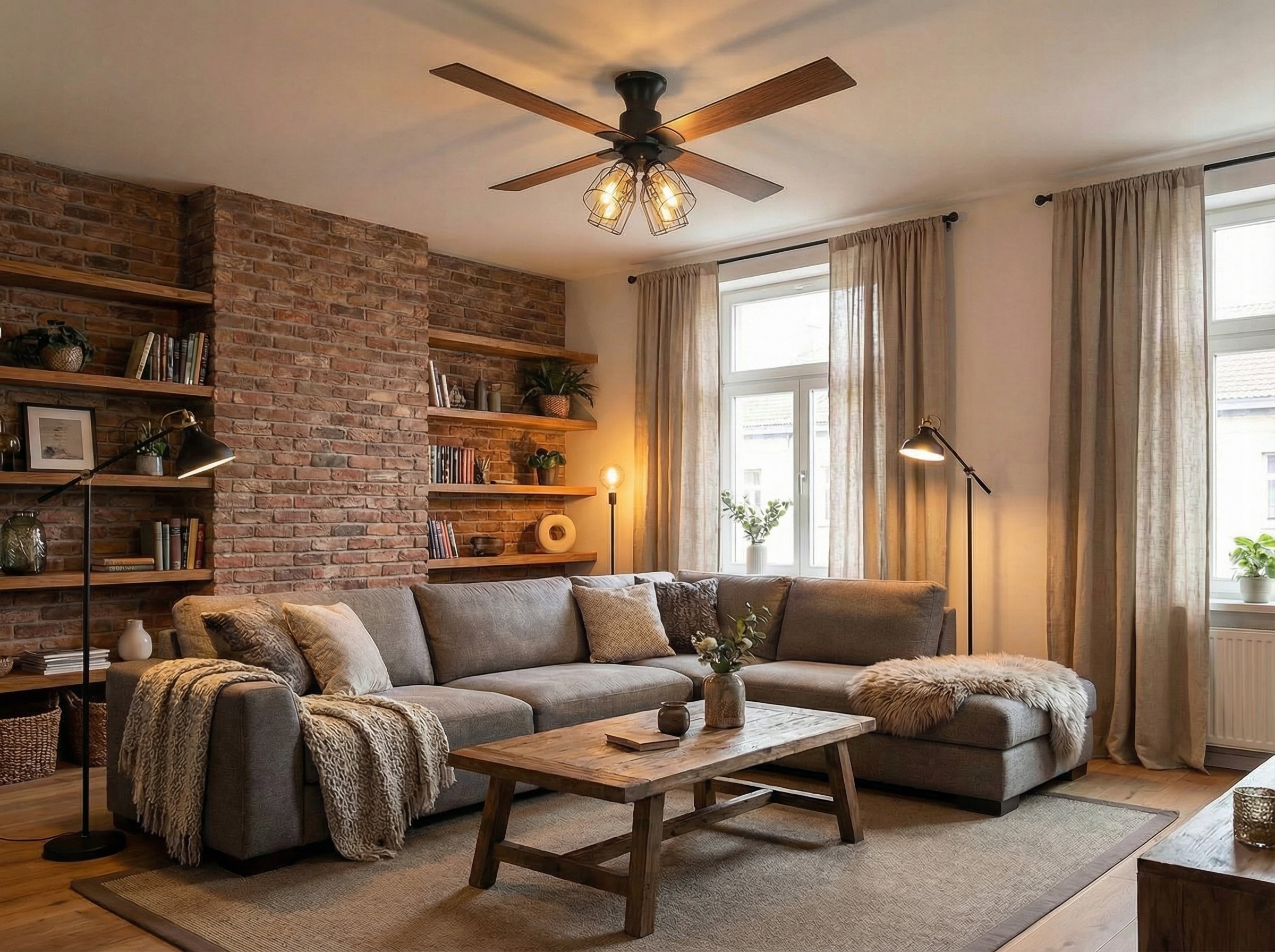 Ceiling Fan MAGNOLIA DC Oak/Black - 132cm | Loft Lamp + Remote Control Functions other