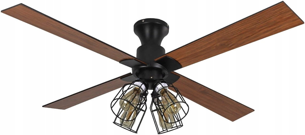Ceiling Fan MAGNOLIA DC Oak/Black - 132cm | Loft Lamp + Remote Control Packaging status original