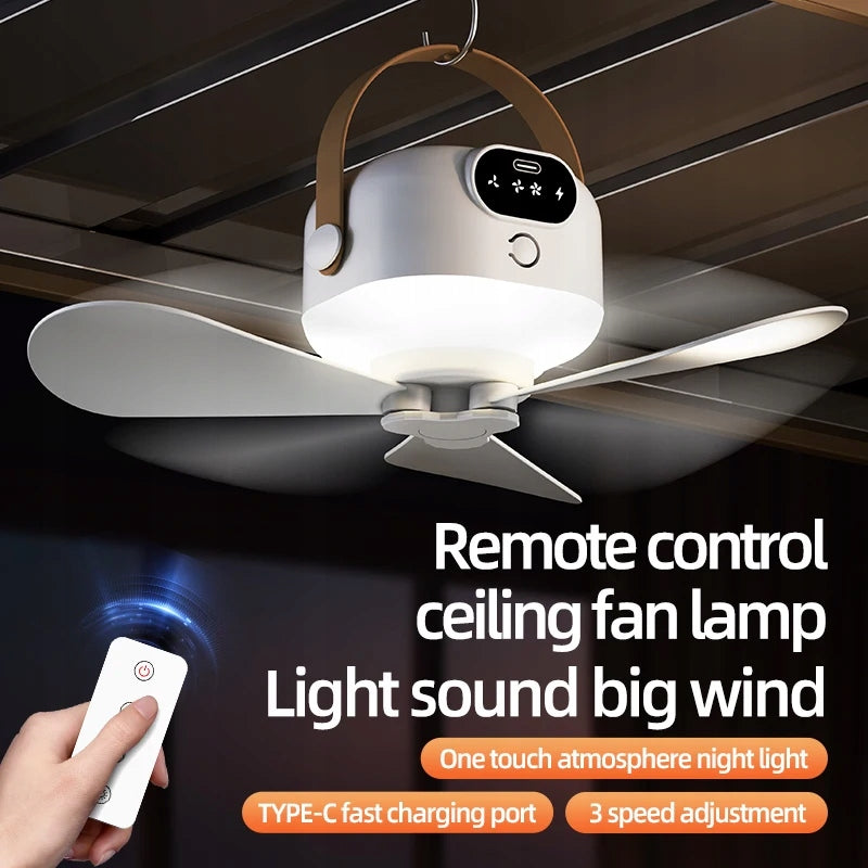 Ceiling Fan Portable Camping Tent Ceiling Canopy Fan 8000mah Rechargeable Packaging status original
