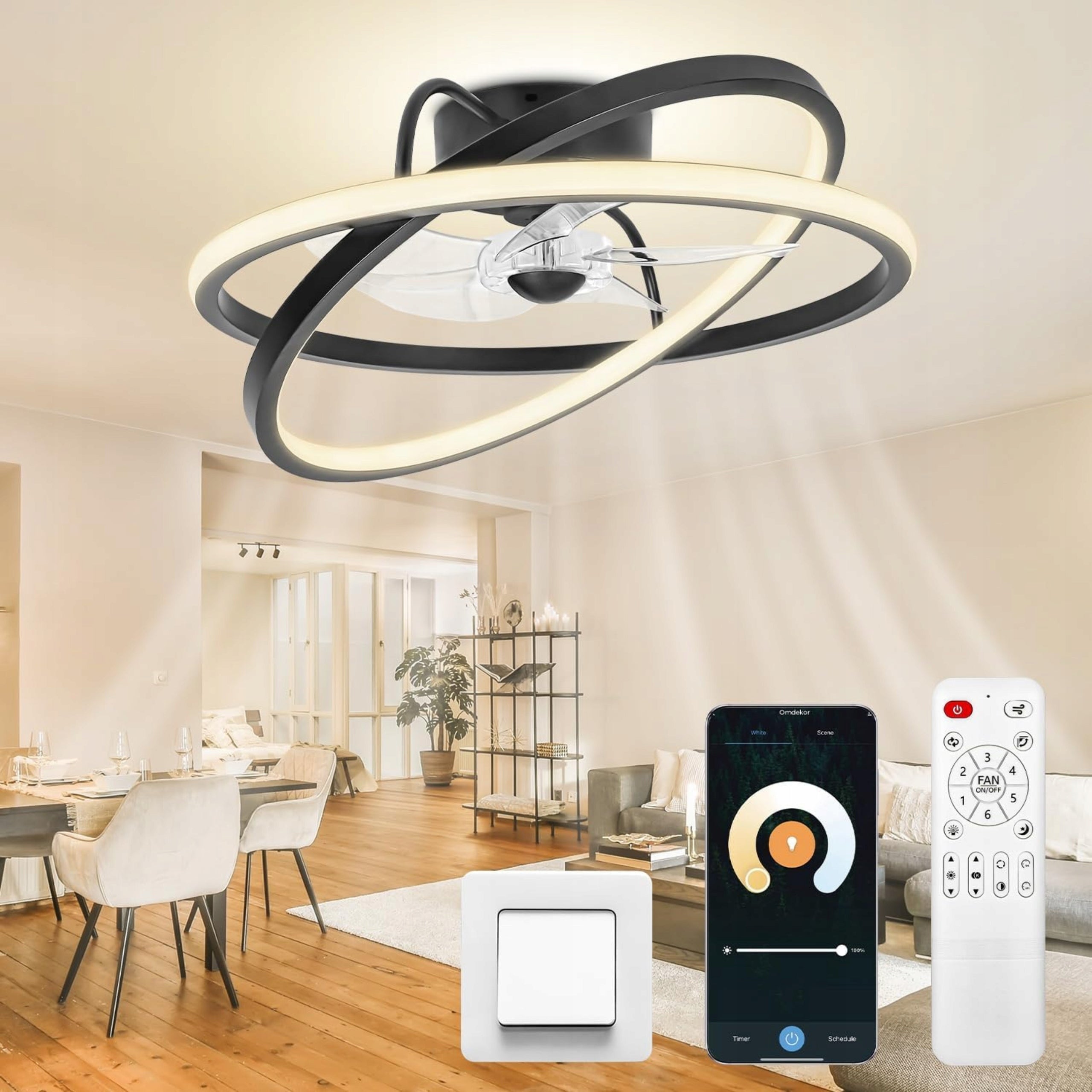 Ceiling Fan with Lighting Ceiling Lamp with LED Windmill 50 cm Packaging status original