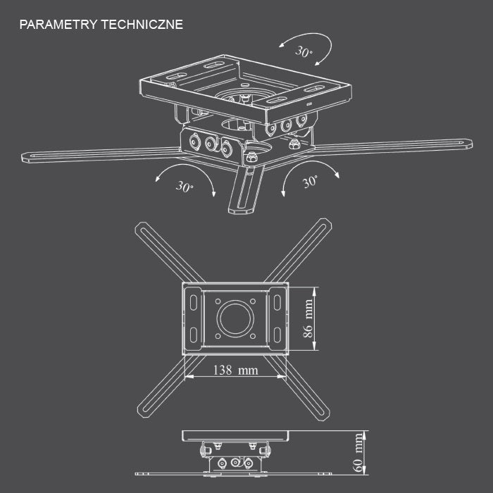 Ceiling Mount for Projector SLIM 6CM 25KG EAN (GTIN) 5904107795201