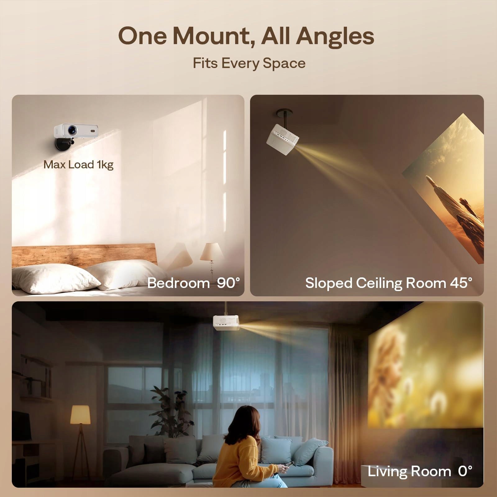 Ceiling Projector Mount Bracket Stable Hanger for Office Living 40 to 66cm Model 90° Tilt Adjustable Projectors Mount for Ceiling