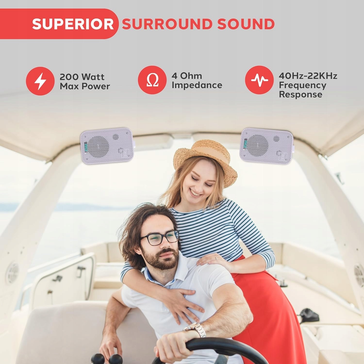 Ceiling Speaker System Pyle PDWR40W white Waterproof with covers 200 W Brand Pyle