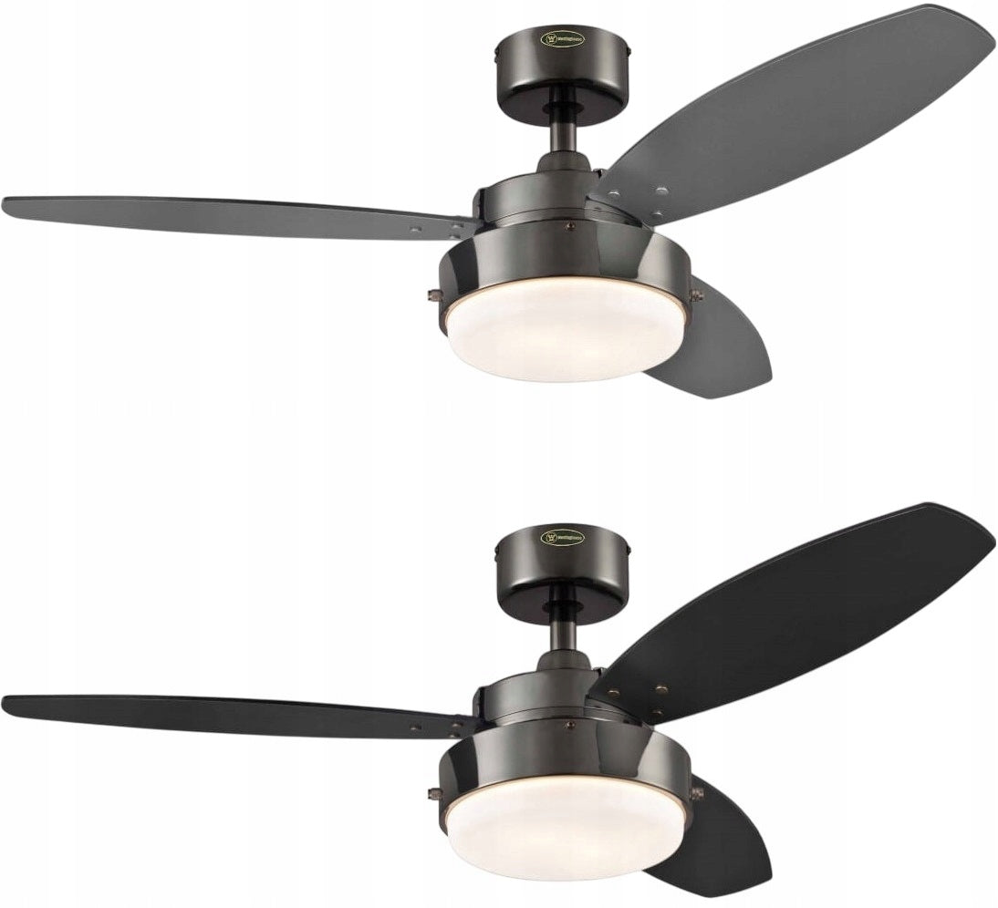 Ceiling fan ALLOY Black/Graphite - 105cm | Large lamp with fan