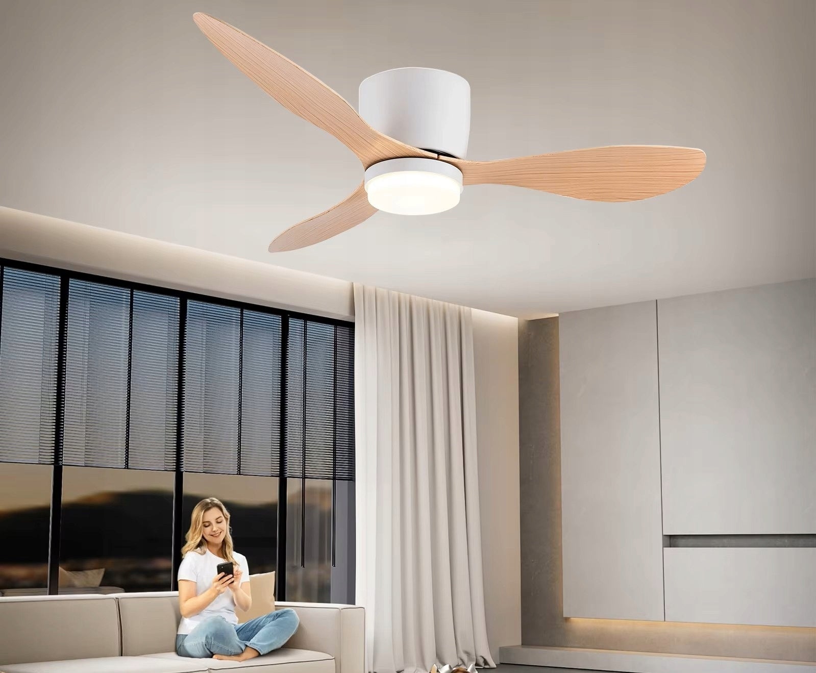 Ceiling fan CJOY fan brown LARGE 132CM 6 SPEEDS Model CJOY