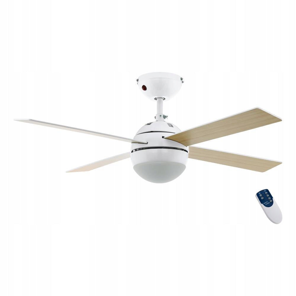 Ceiling fan EGLO LOSCIALE white with lighting 1xE27 + remote control