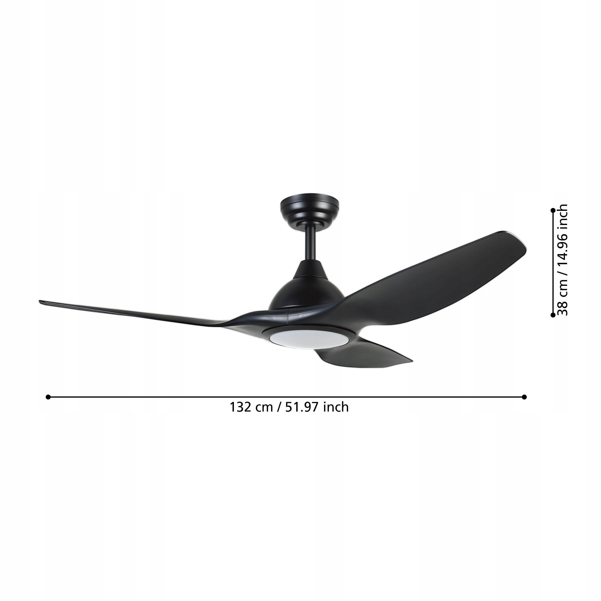 Ceiling fan EGLO Tunitas black with LED Manufacturer code 35127