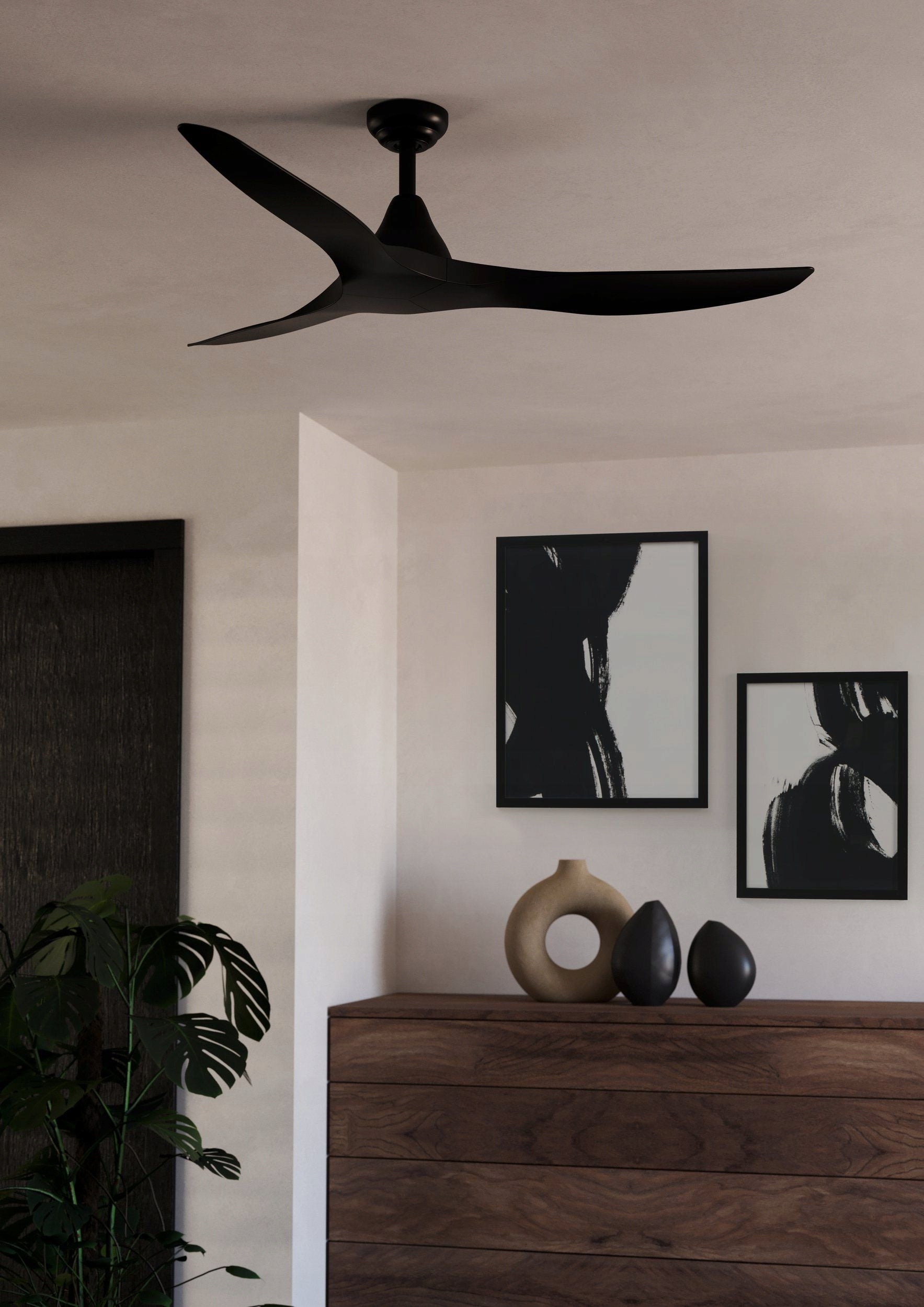 Ceiling fan black Eglo Portsea 35109 DC motor remote controlled Packaging status original