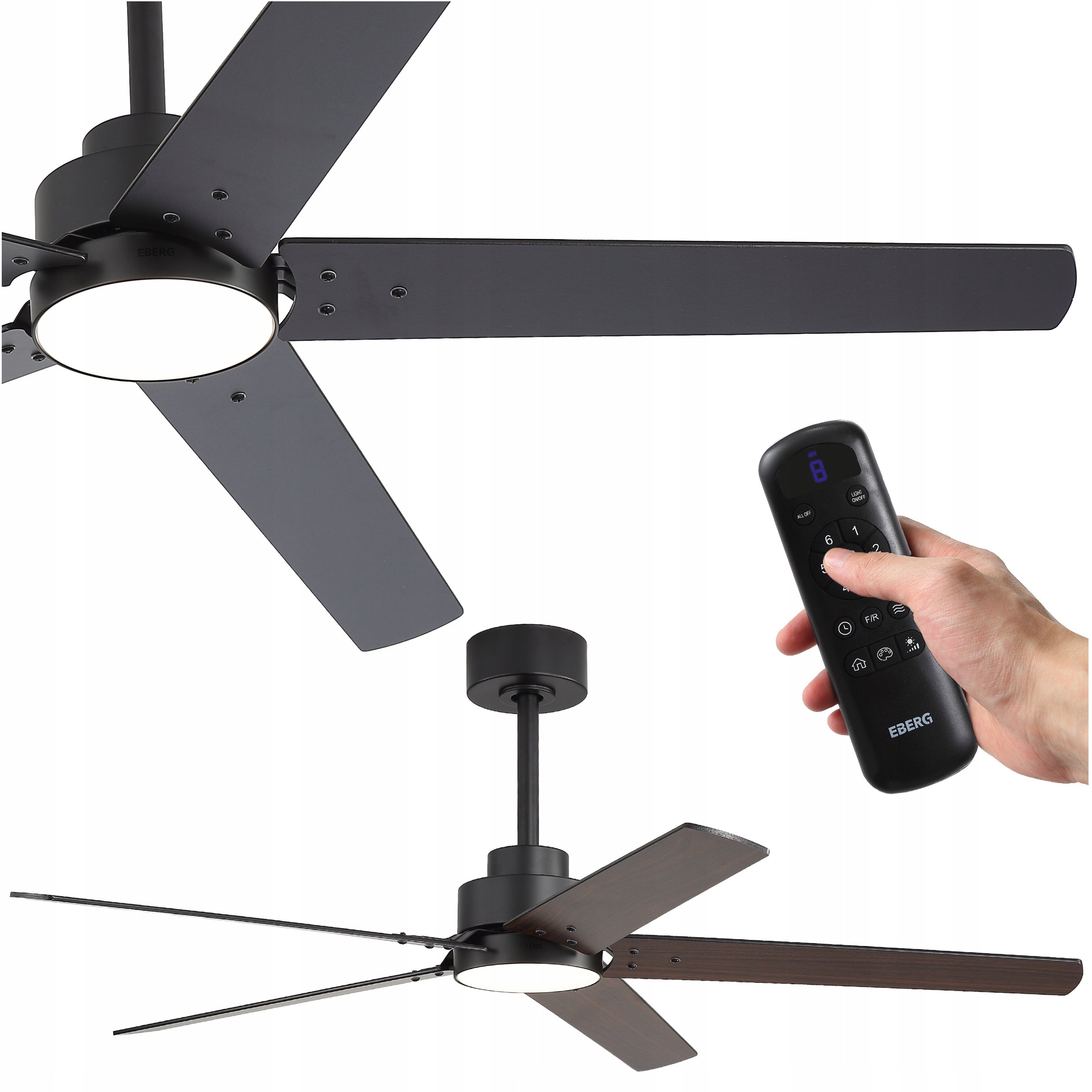 Ceiling fan with lamp EBERG STX 6 speed silent fan 132cm remote control