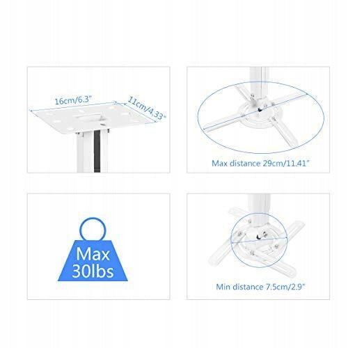 Ceiling wall mount for SUPTEK PR05W projector 13,6 kg Height adjustment. Manufacturer code 382542