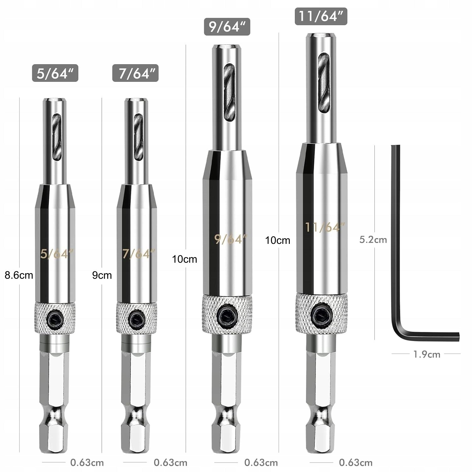 Centering Drill Bit Scoring Drill Bit Self-Centering Set of 4pcs Packaging status original