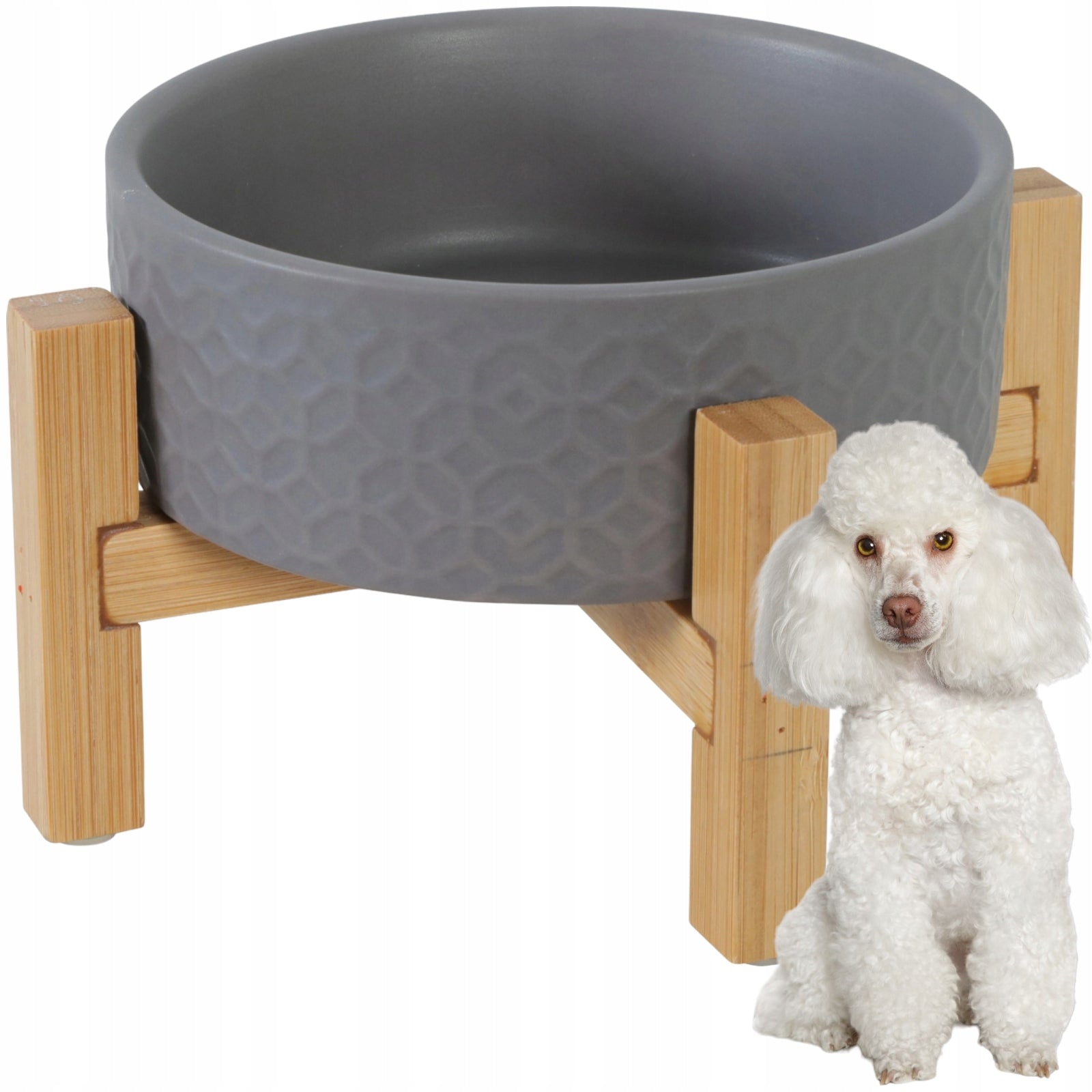 Ceramic Bowl on Bamboo Stand KERAMO SOLO Grey 300ml Manufacturer code 475341GRI