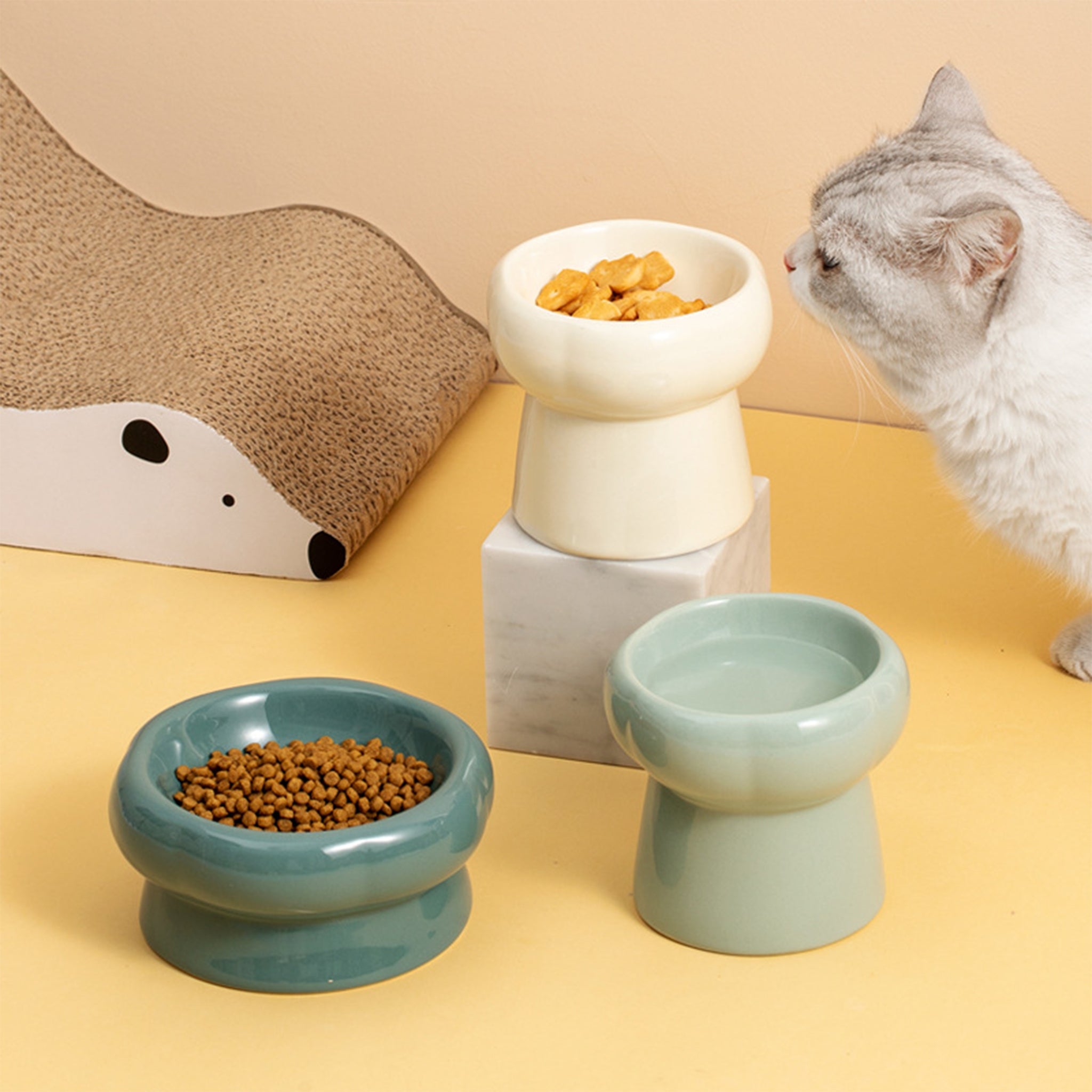 Ceramic Design Cat Dog Bowl Elevated White 180ml Manufacturer code Ceramiczna miska dla zwierząt podwyższona