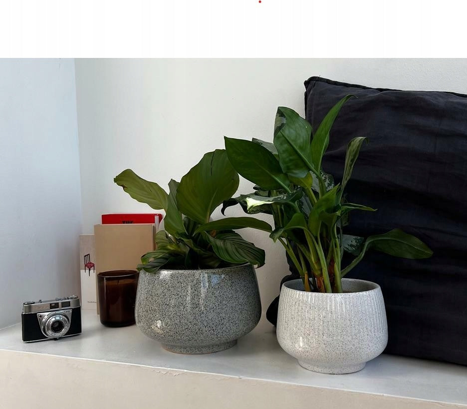 Ceramic Flower Pot Cover 26x18 cm Cream Maximum width 26 cm