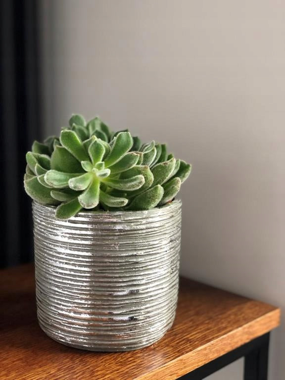 Ceramic Flower Pot Rustic 14x13 cm Silver Manufacturer code 05.193