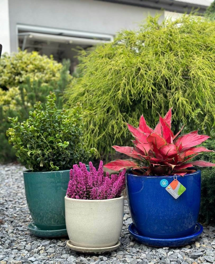 Ceramic Garden Planter with Stand Cobalt 32x26 cm Material ceramic