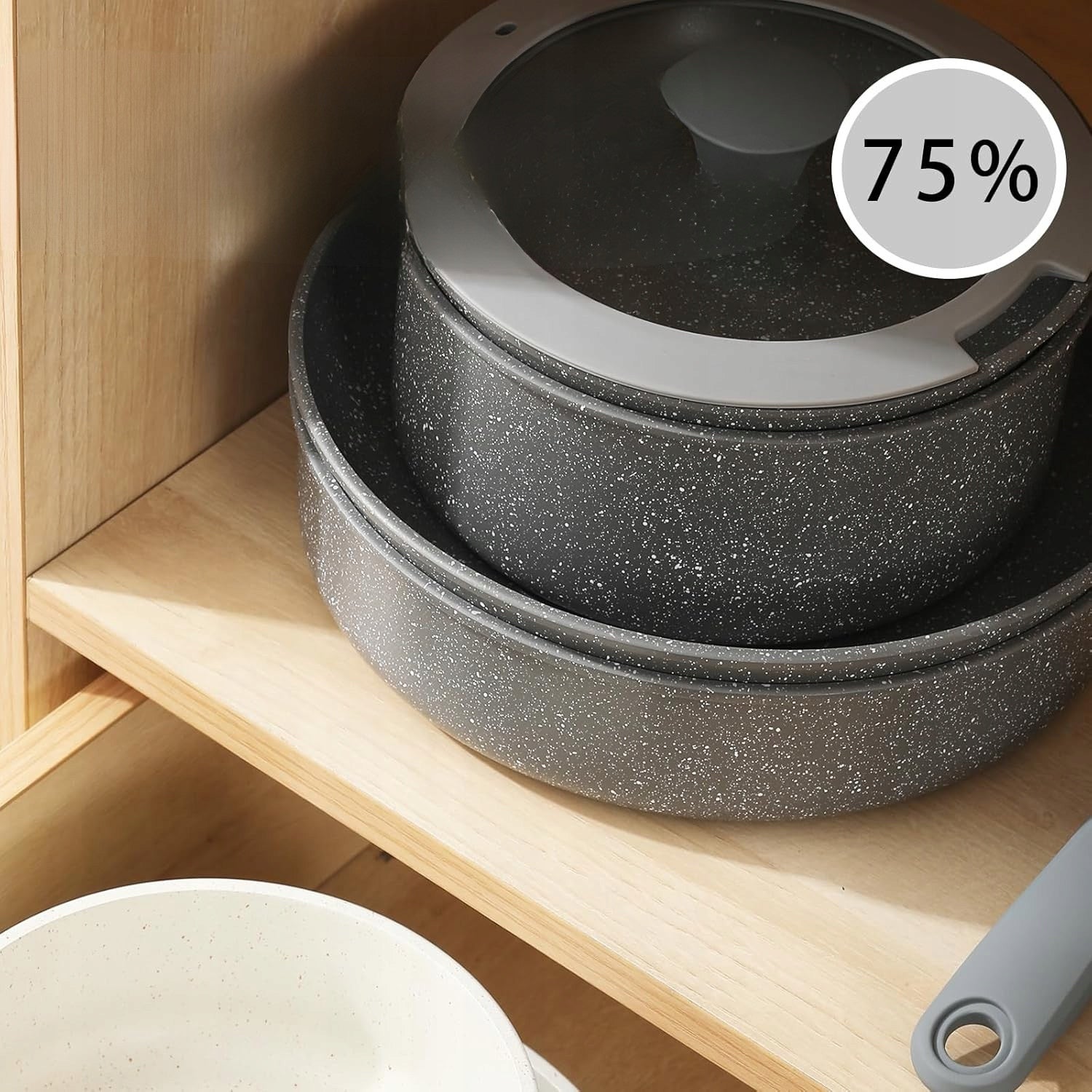 Ceramic Pan Pot Set 9 el. Detachable Handle Induction Gas Number of items in the set 9