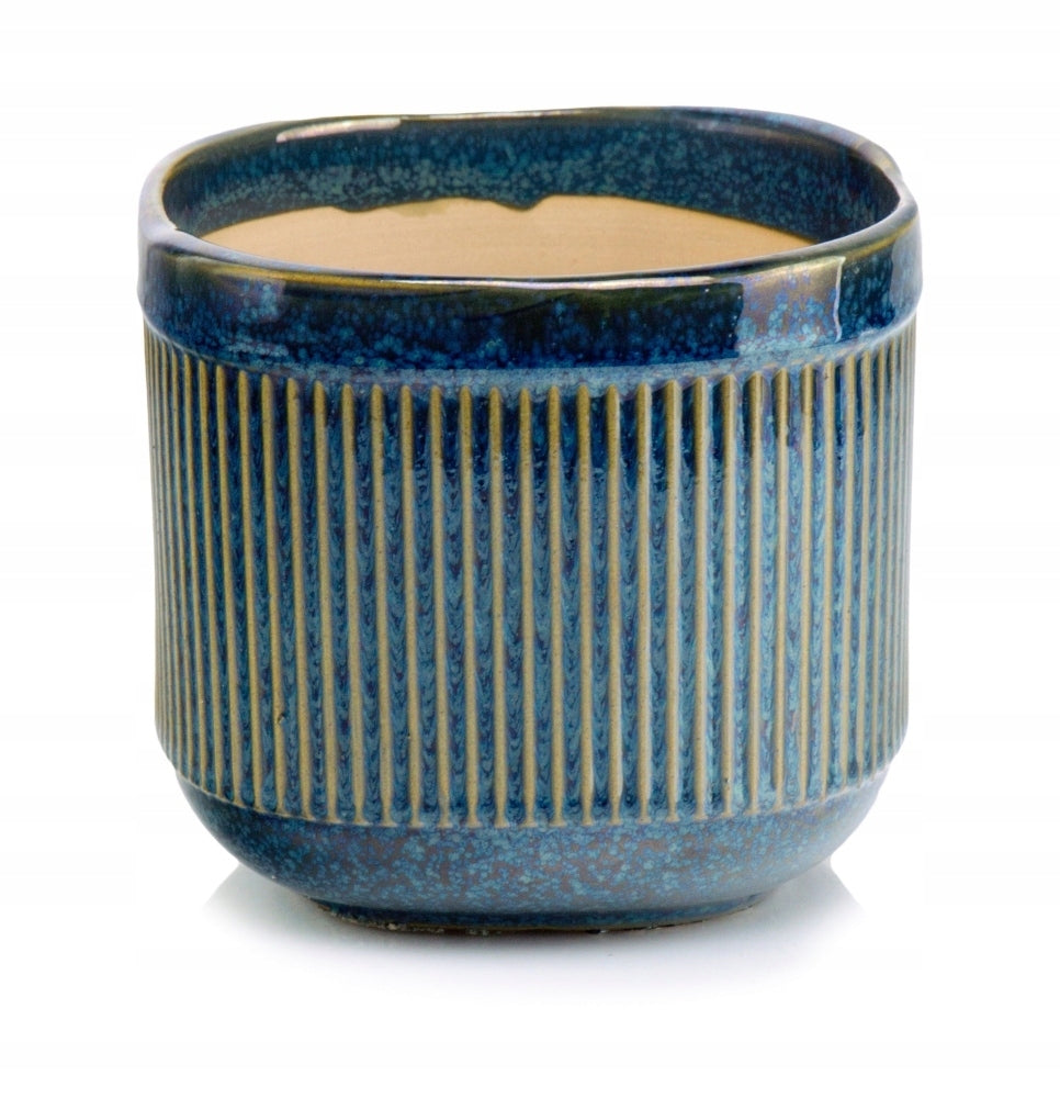Ceramic Planter Cover 17x16 cm Blue