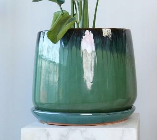 Ceramic Planter with Garden Stand 22x19 cm Cream Color beige