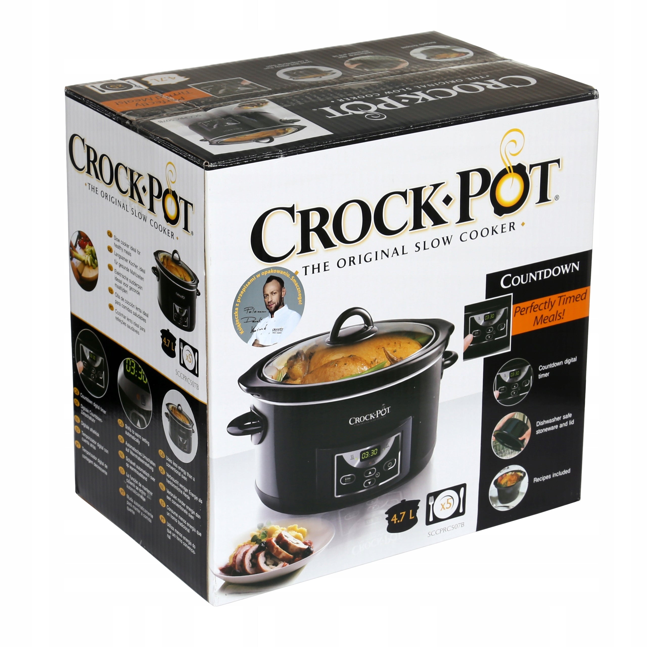 Ceramic Slow Cooker CROCKPOT Electric Pot Free Cooking + RECIPES Dominant color black