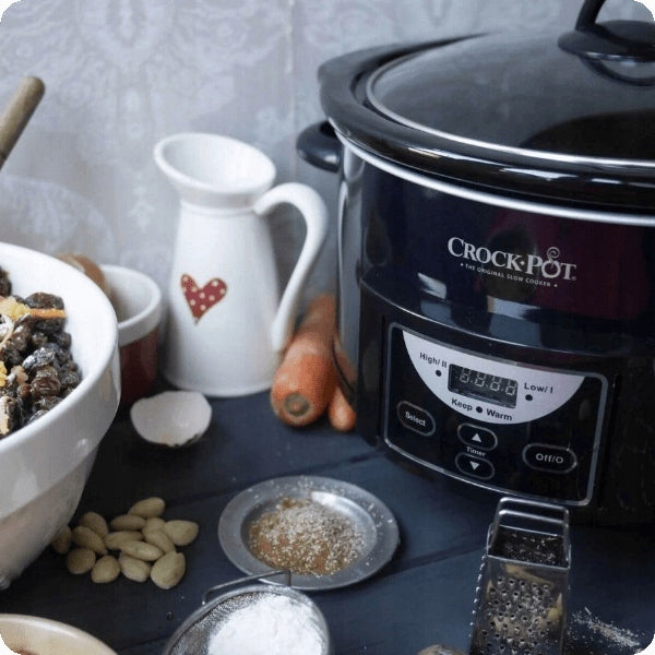 Ceramic Slow Cooker CROCKPOT Electric Pot Free Cooking + RECIPES Model SCCPRC507B-050