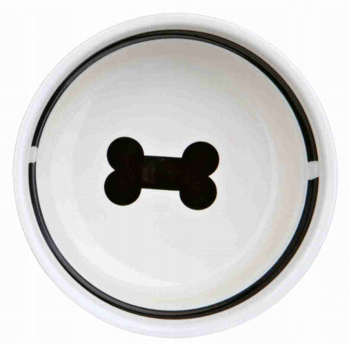 Ceramic bowl "Food" for dog white/black 0.6 l/15 cm EAN (GTIN) 4047974244142