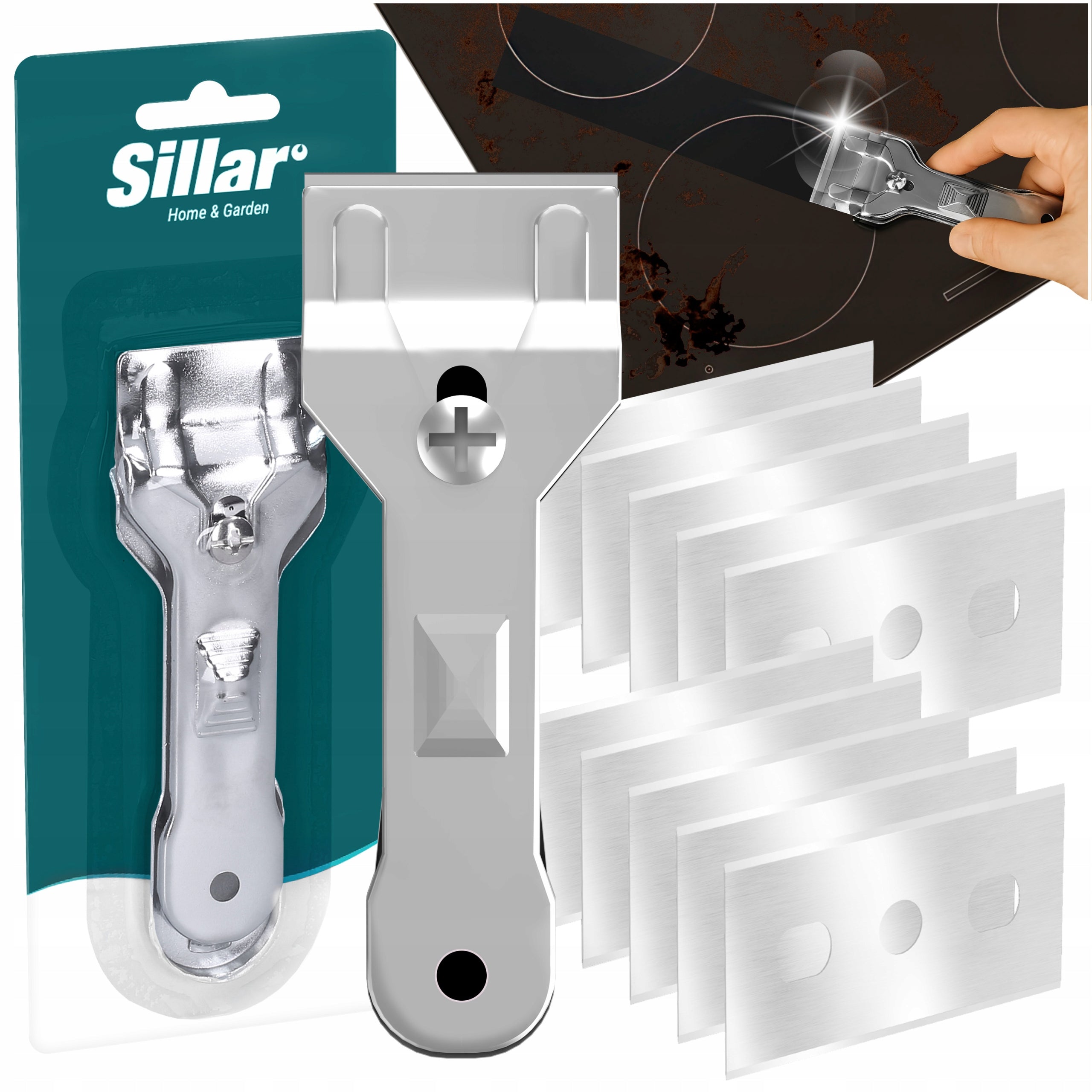 Ceramic induction cooktop scraper + 10 blades