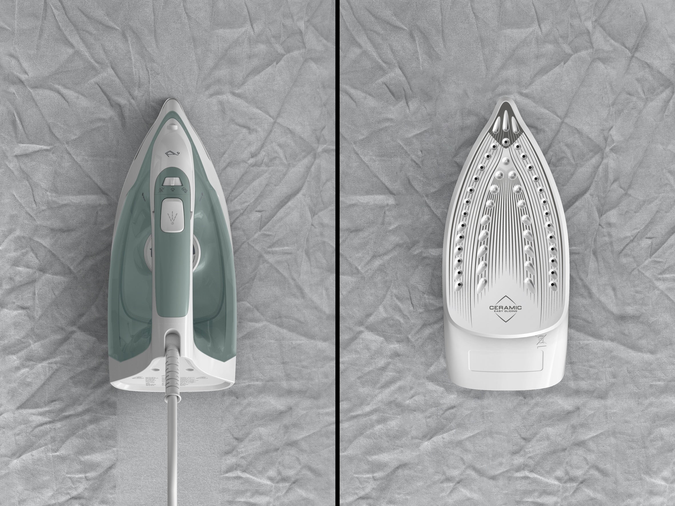 Ceramic steam iron Tefal Virtuo FV2C42 anti-drip 2000W Foot type ceramic