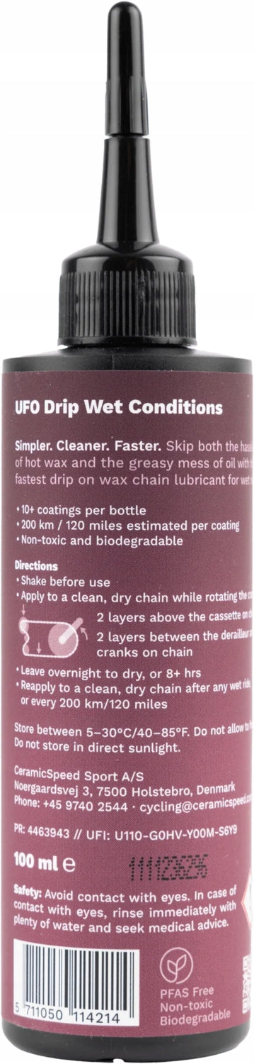 CeramicSpeed UFO chain lubricant Drip Wet Conditions 100ml EAN (GTIN) 5711050114214