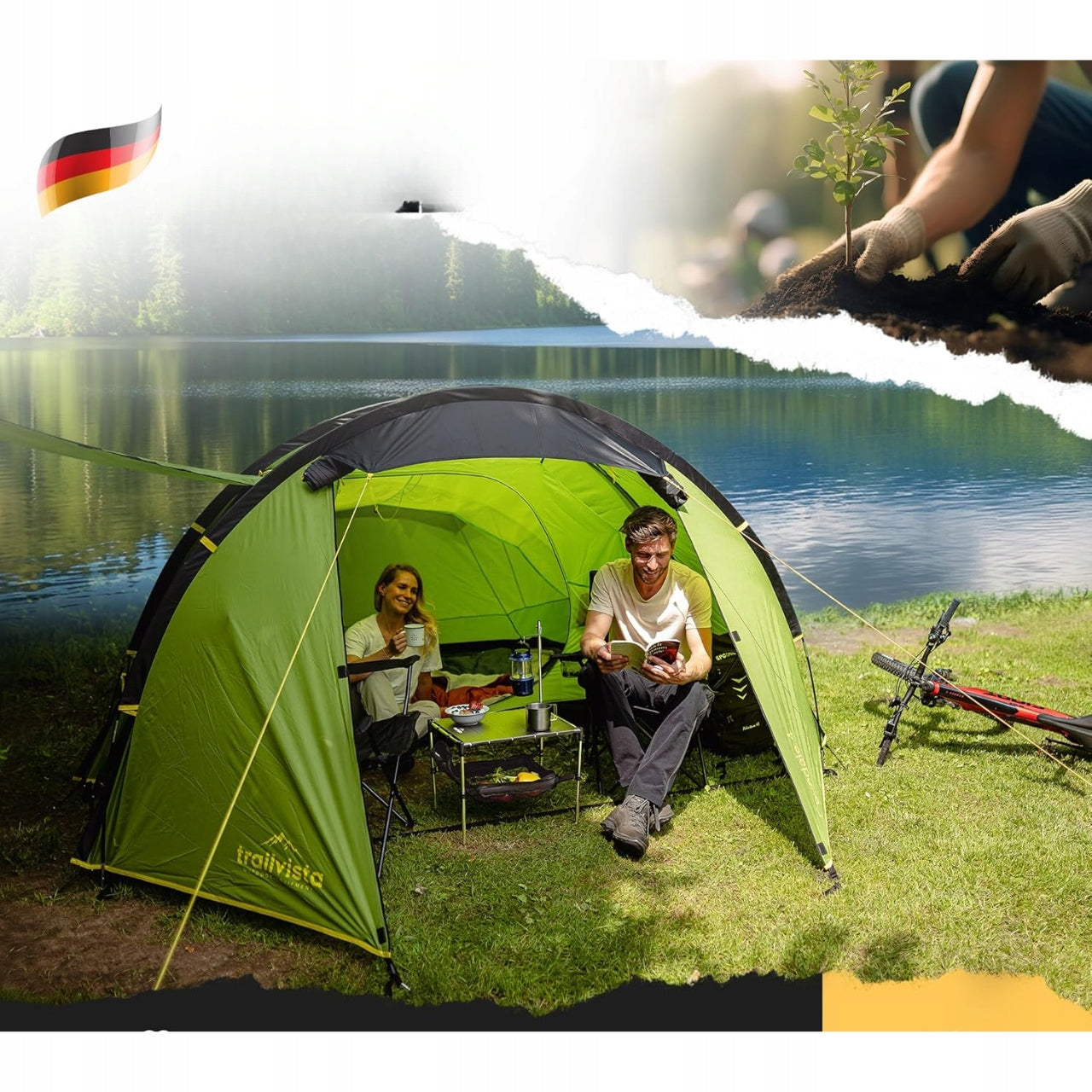 Cevedale 4-Person Hiking Camping Tent with Vestibule Green Manufacturer code 5904031880721