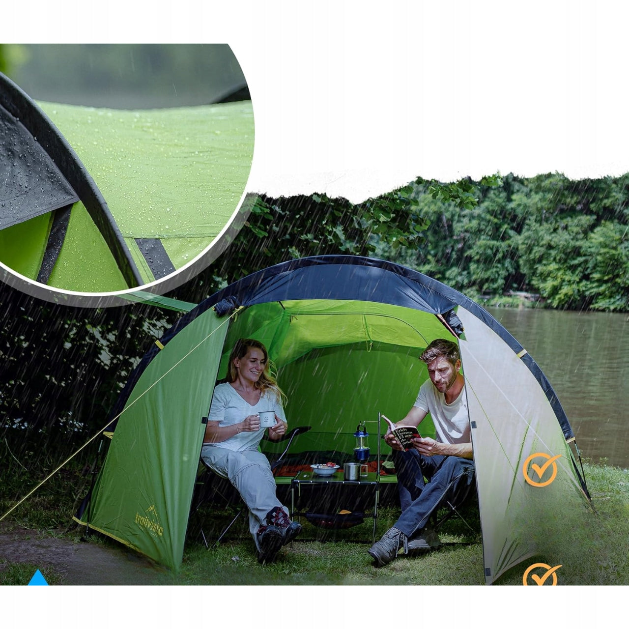Cevedale 4-Person Hiking Camping Tent with Vestibule Green Number of people 4