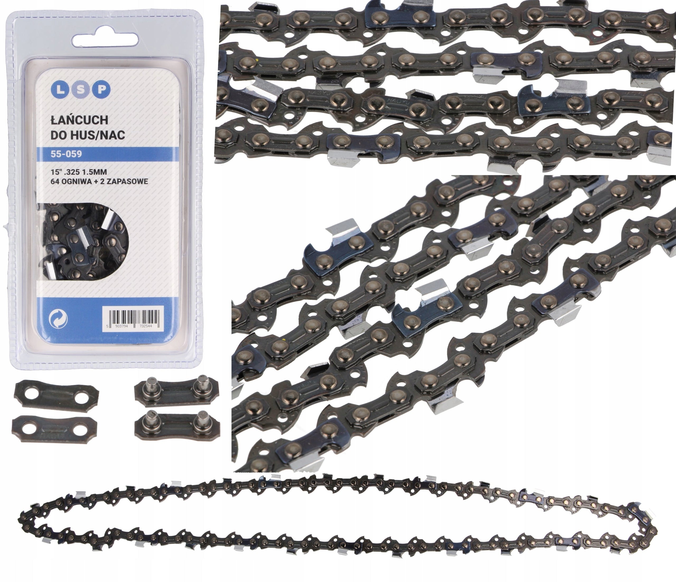 Chain for saw 325 saw NAC MAKITA HUSQVARNA PARTNER 64 links 38 CM