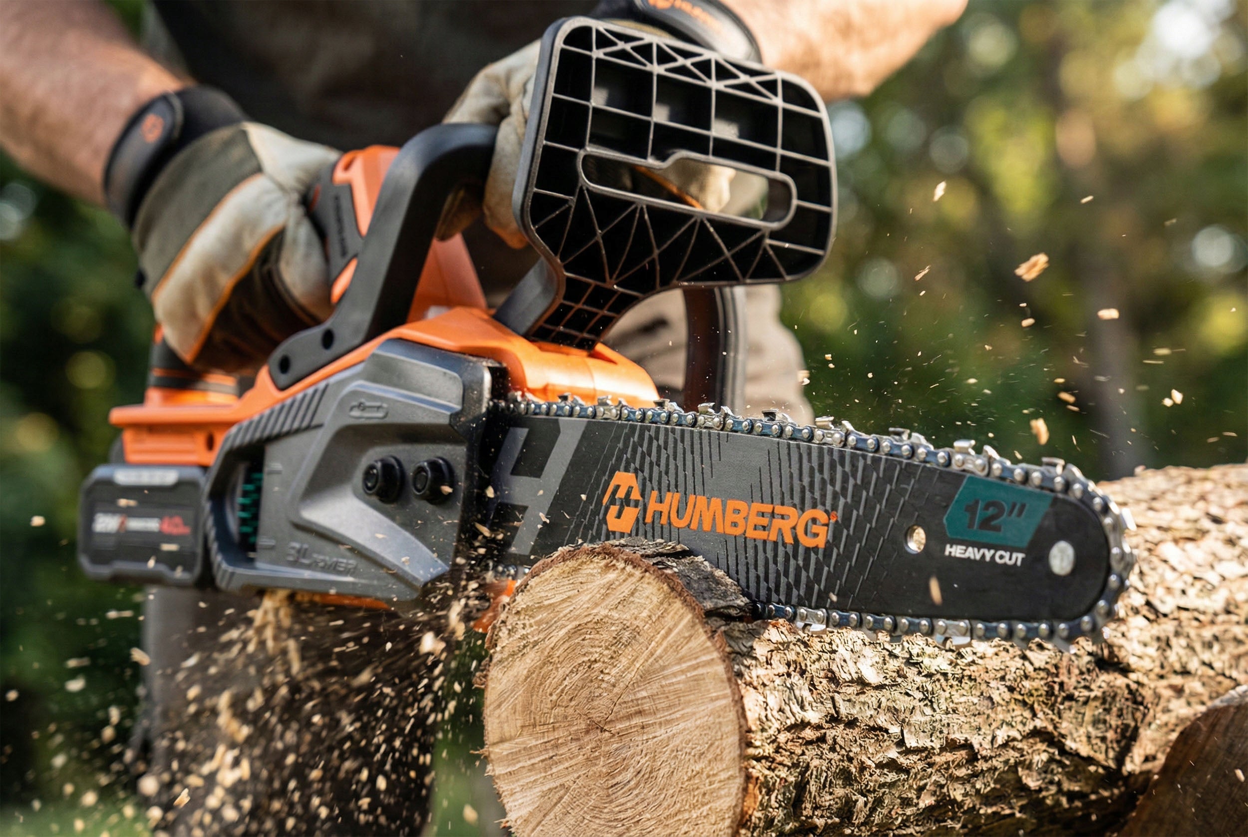 Chainsaw 12" Inch Cordless Wood Saw BRUSHLESS 4Ah Brand HUMBERG