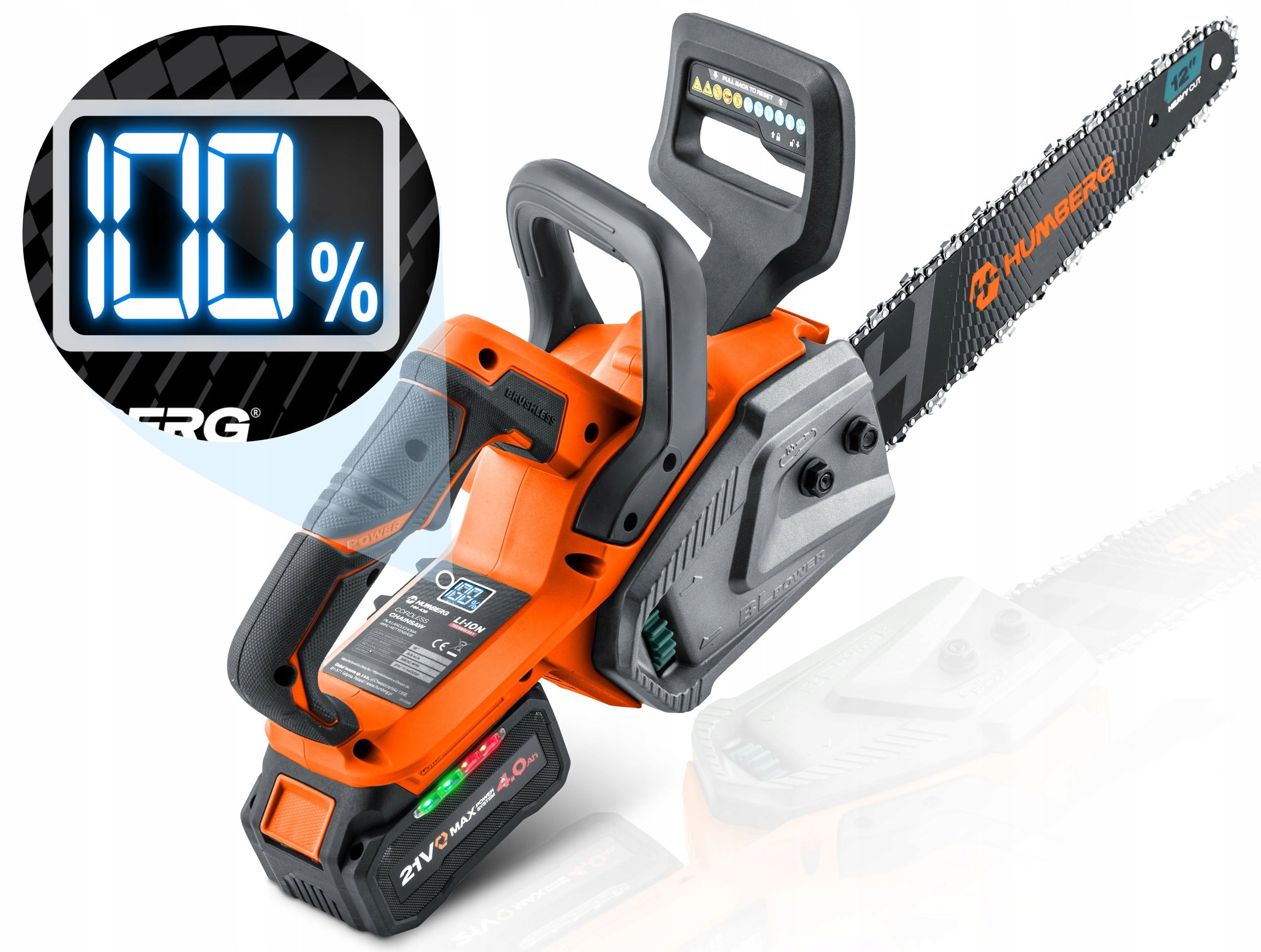 Chainsaw 12" Inch Cordless Wood Saw BRUSHLESS 4Ah Series HM-436