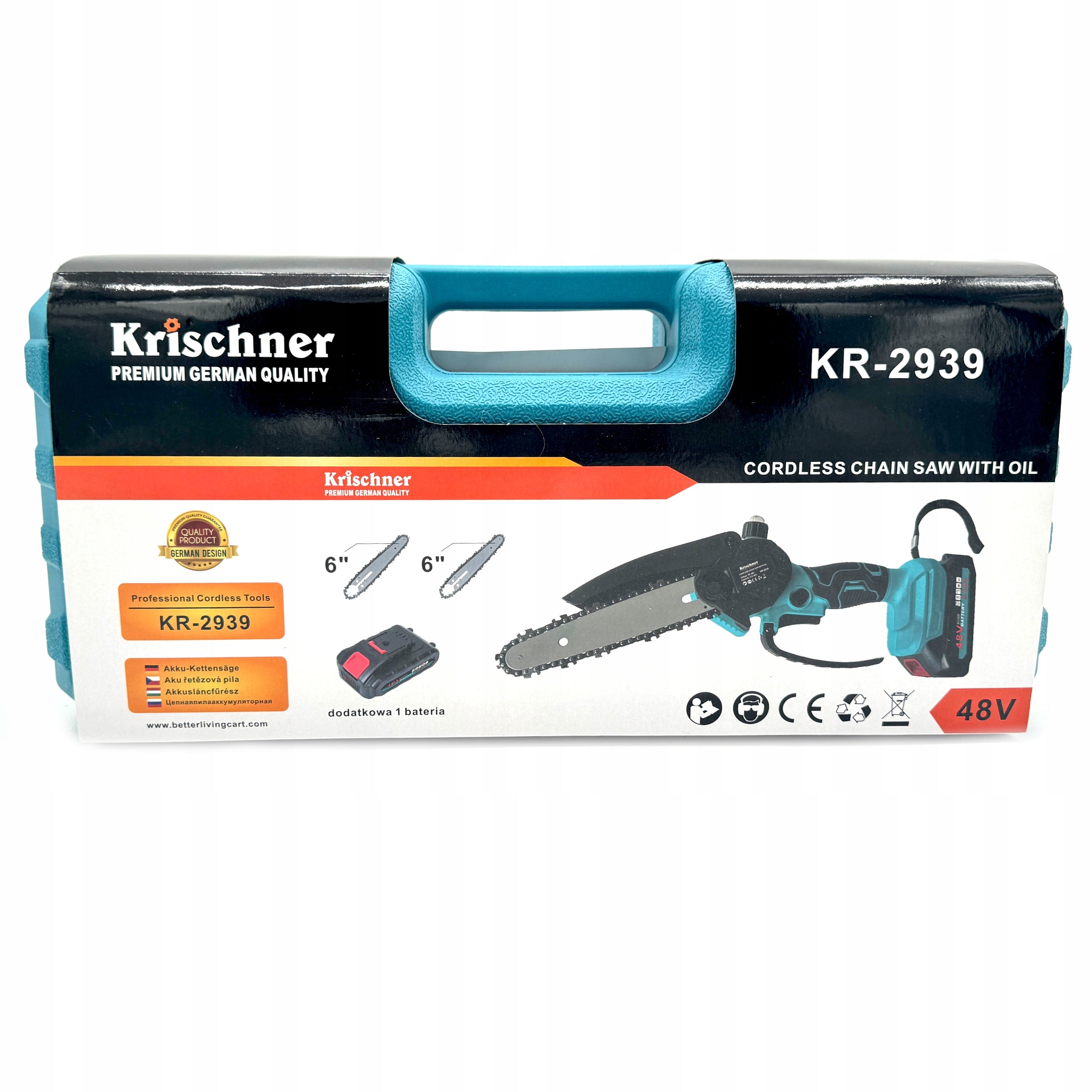 Chainsaw Cordless Branch Saw 6" 2x AKU 48V with Oil Packaging status original