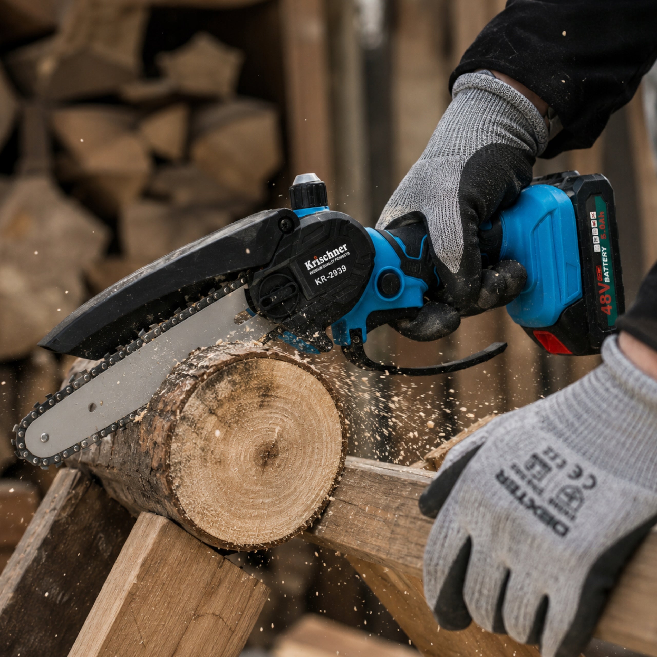 Chainsaw Cordless Branch Saw 6" 2x AKU 48V with Oil Series premium