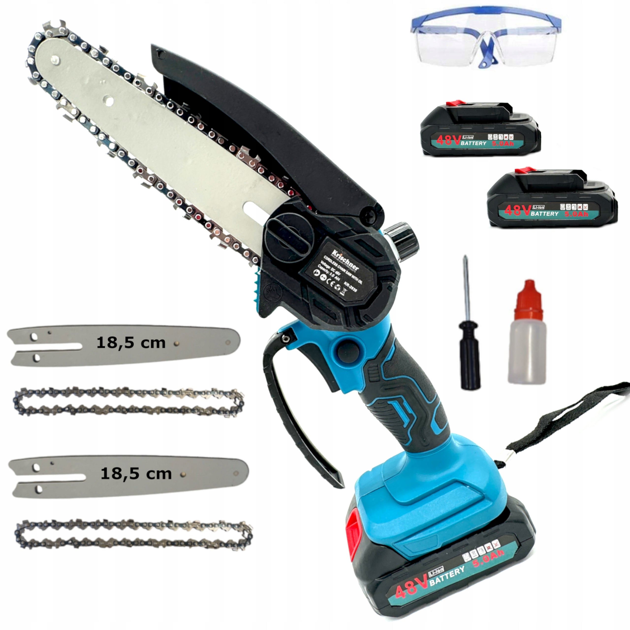Chainsaw Cordless Branch Saw 6" 2x AKU 48V with Oil