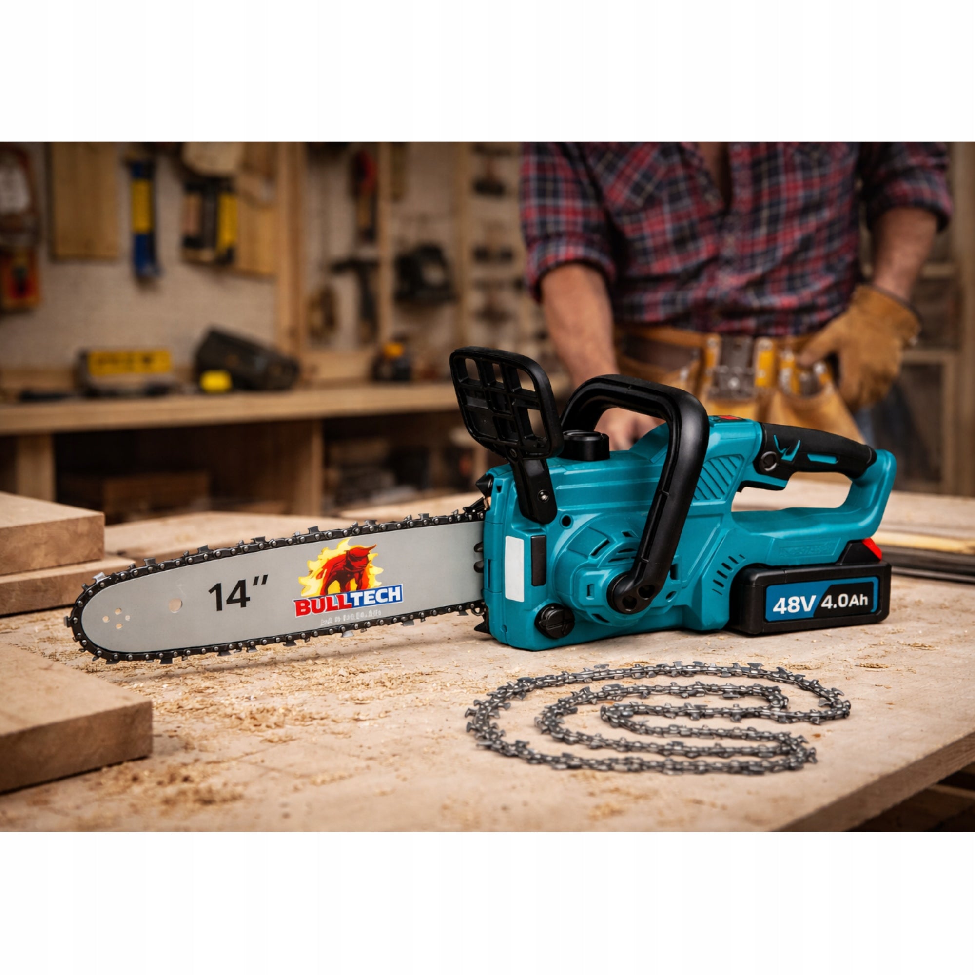 Chainsaw Cordless Brushless Branch Saw 1100W 14" Brand Bull Tech
