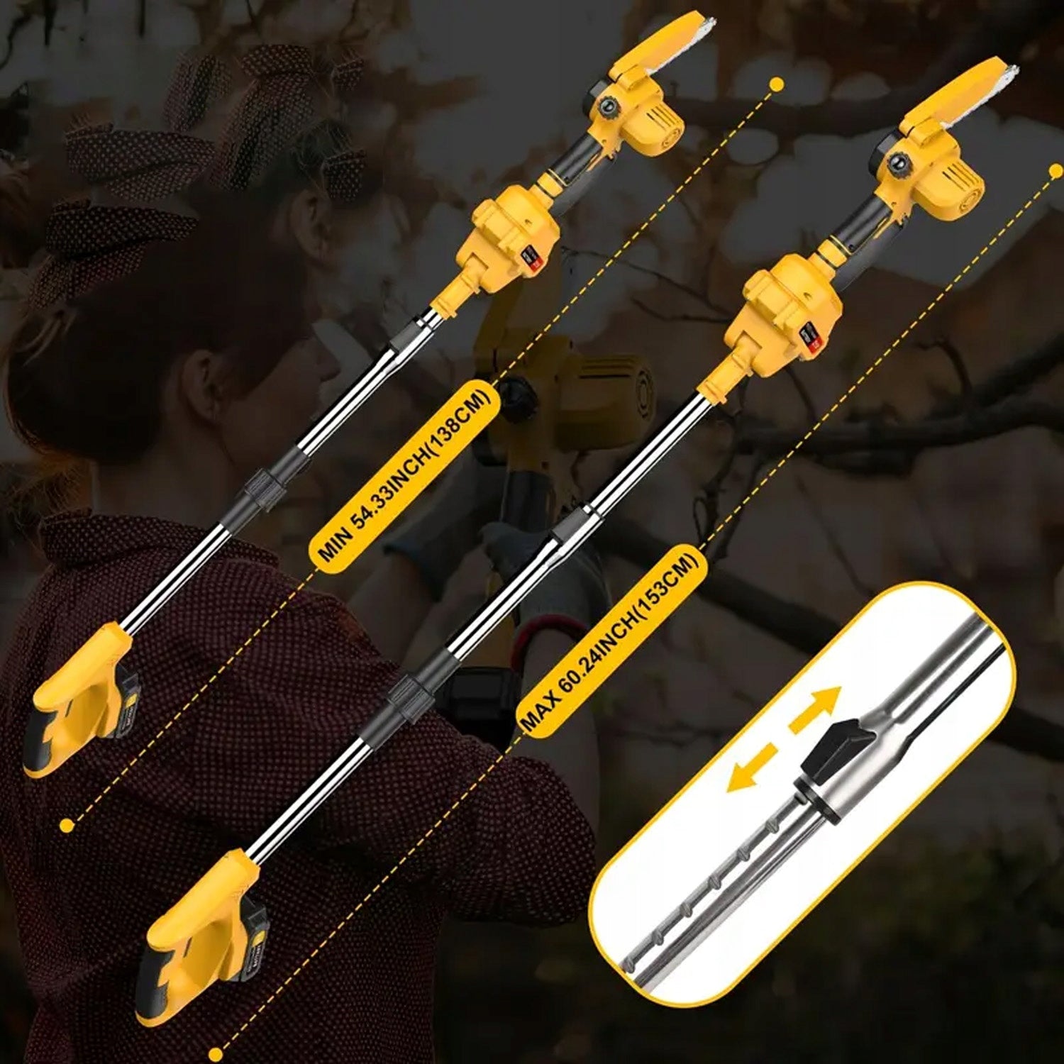 Chainsaw Cordless Telescopic Tree Saw 6" 2 x AKU Packaging status original