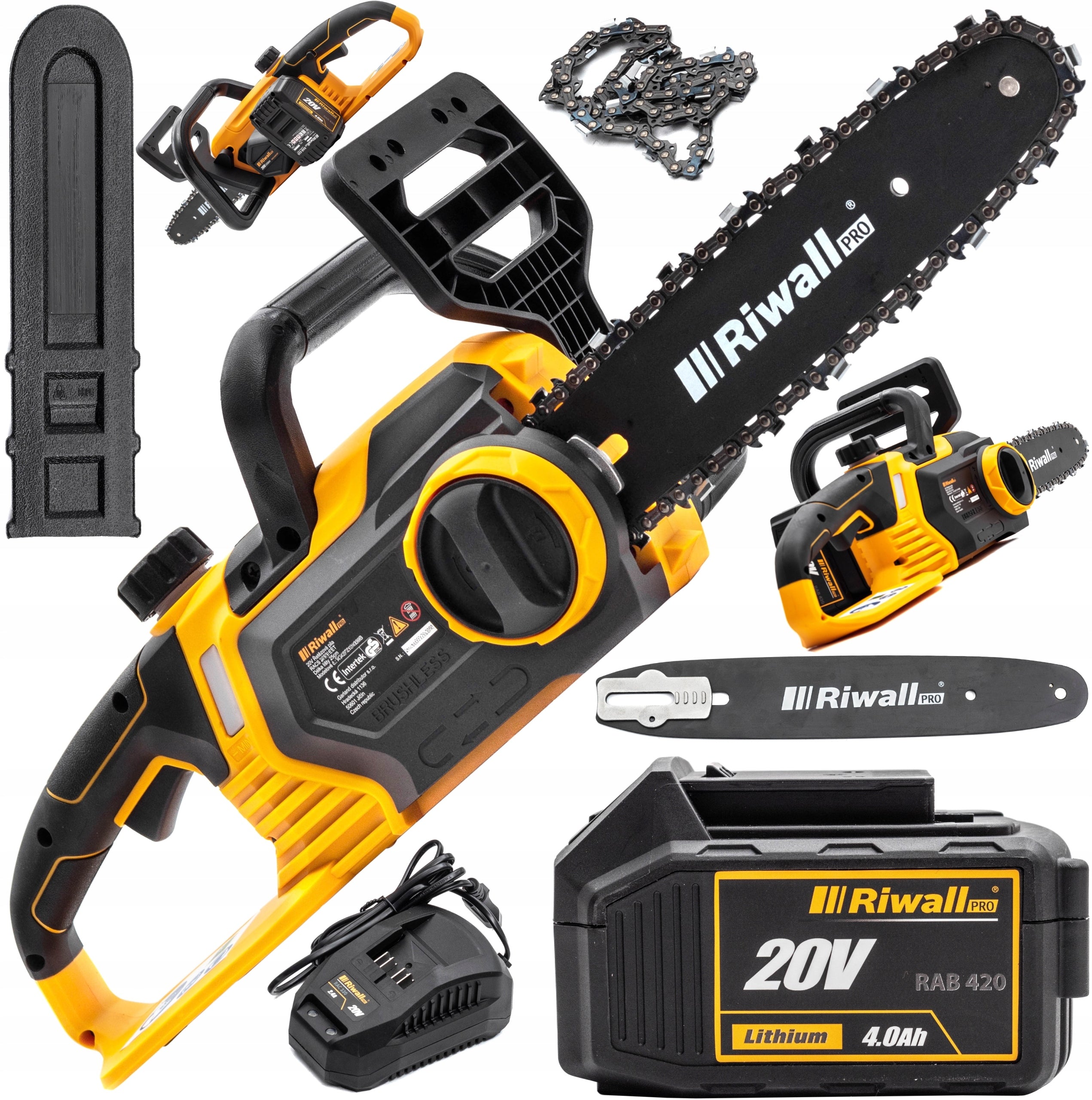 Chainsaw Riwall RACS 2520i set battery charger