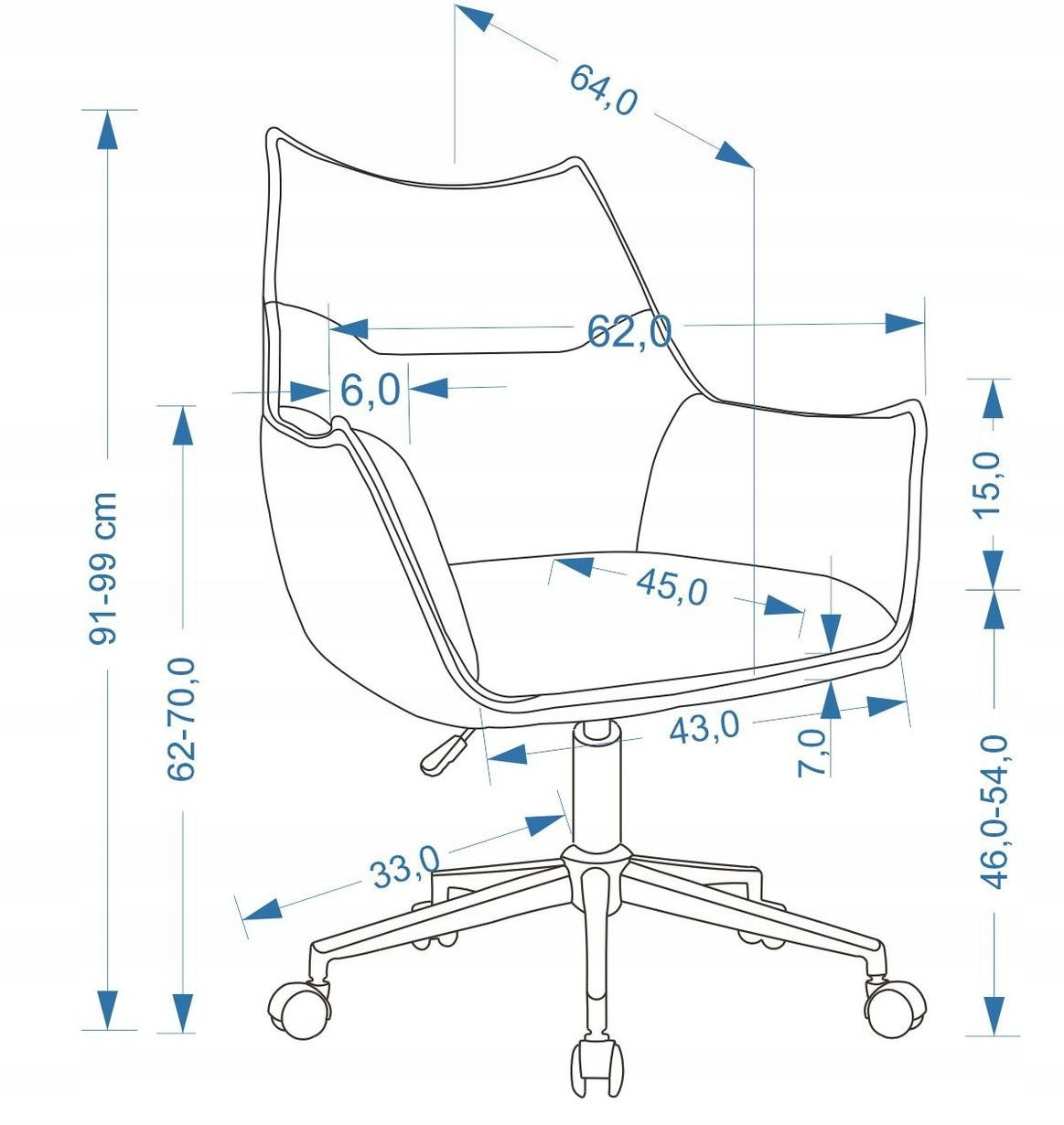 Chair CLIO swivel brown office fabric for desk metal 100kg Manufacturer code Krzesło Obrotowe Stylowe Brązowe do Biurka